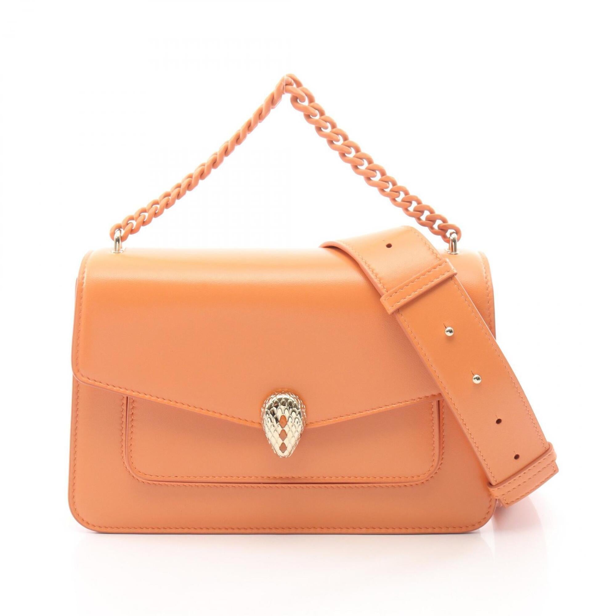 Bvlgari Orange Leather Handbag (Pre-Owned)