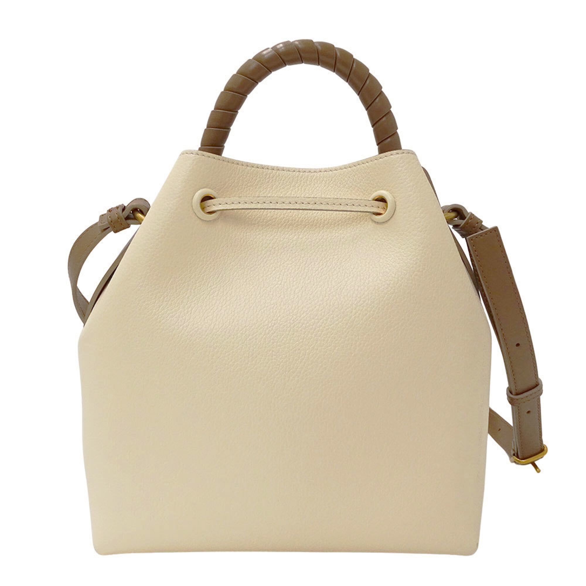 Chloé Brown Ivory Leather Handbag Shoulder Bag (Pre-Owned)