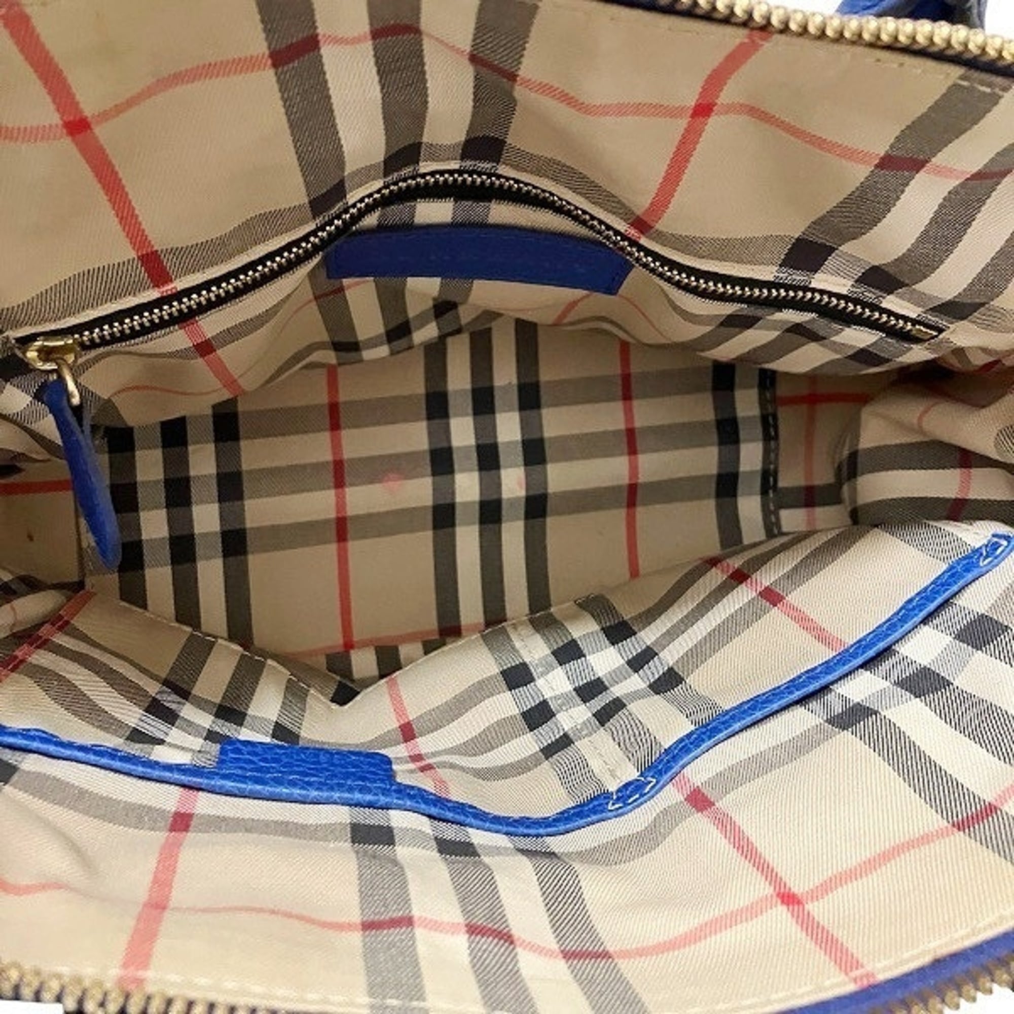 Burberry Blue Leather Handbag Shoulder Bag (Pre-Owned)