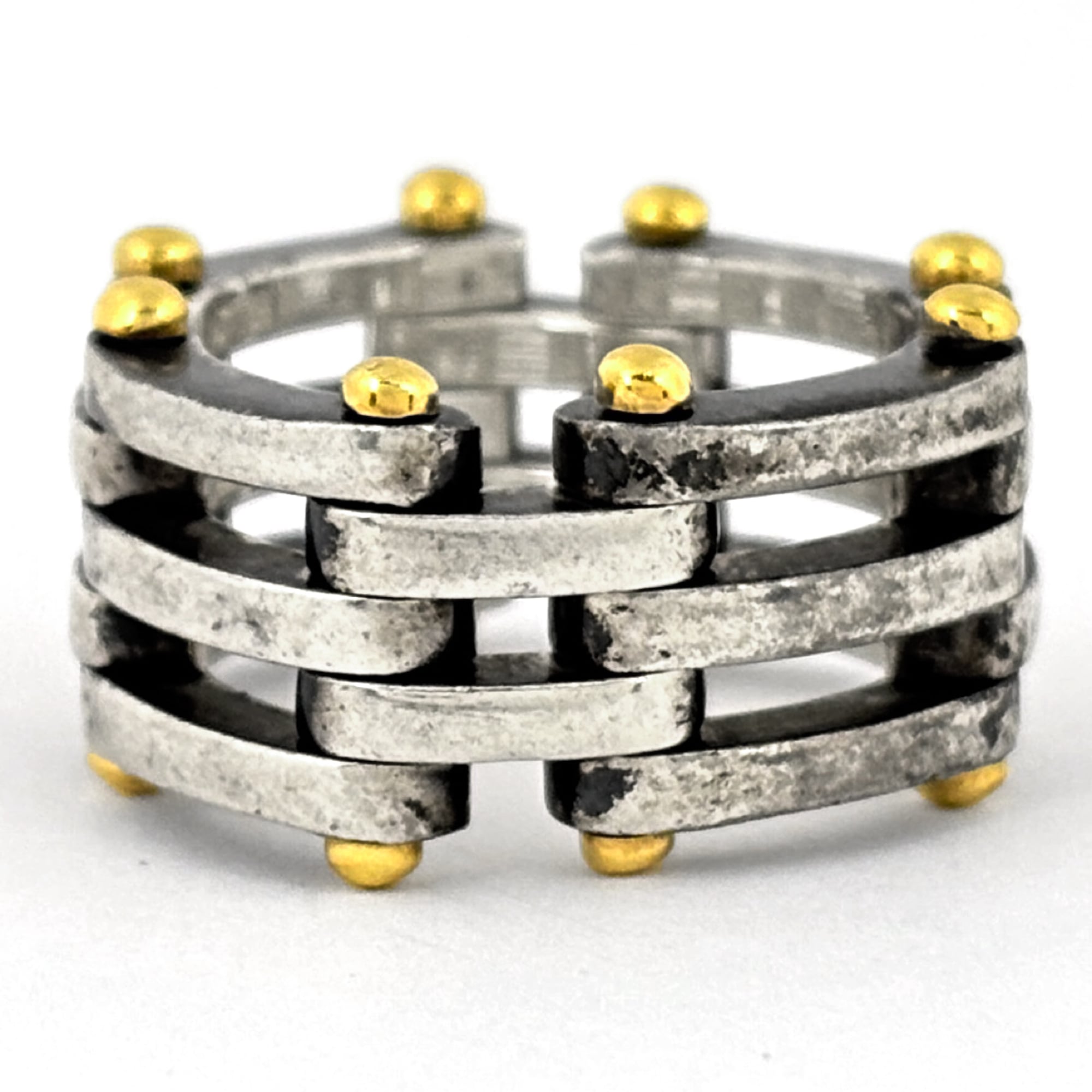 Tiffany Gold Silver Gold (18K) Silver Band Ring (Pre-Owned)
