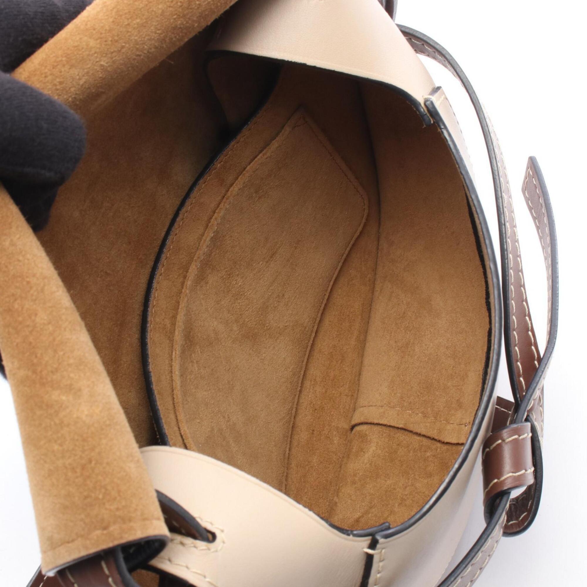 Loewe Beige Brown Navy Leather Handbag Shoulder Bag (Pre-Owned)