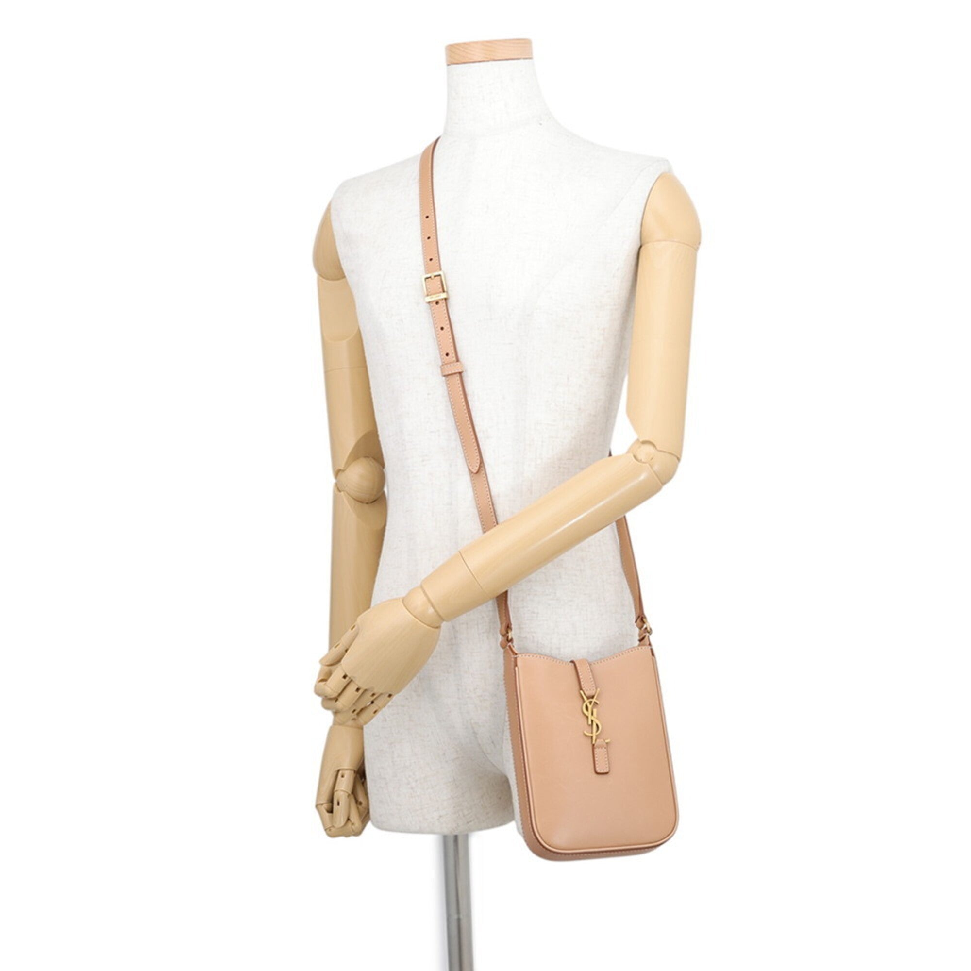 Yves Saint Laurent Beige Leather Handbag Shoulder Bag (Pre-Owned)