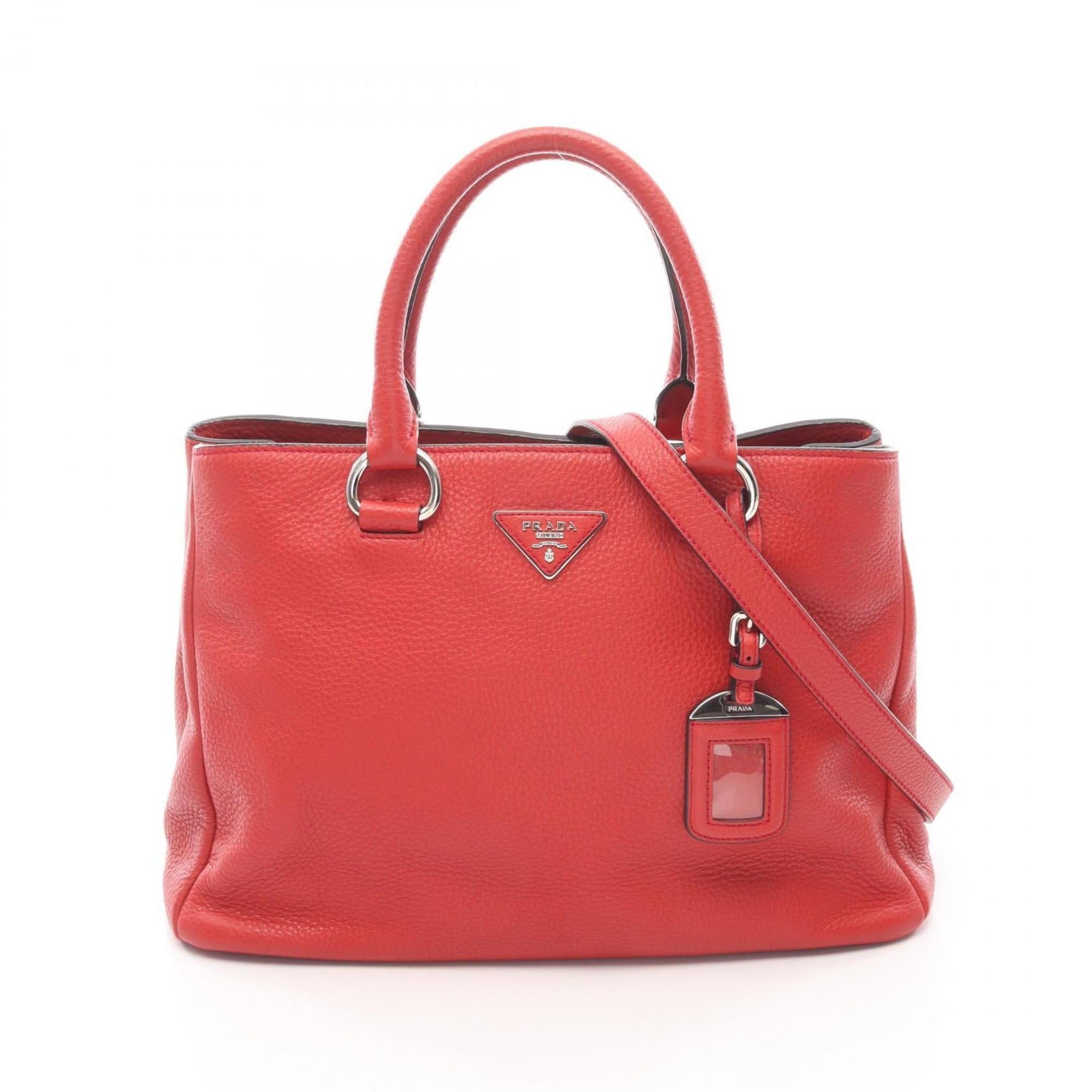 Prada Red Color Leather Handbag (Pre-Owned)