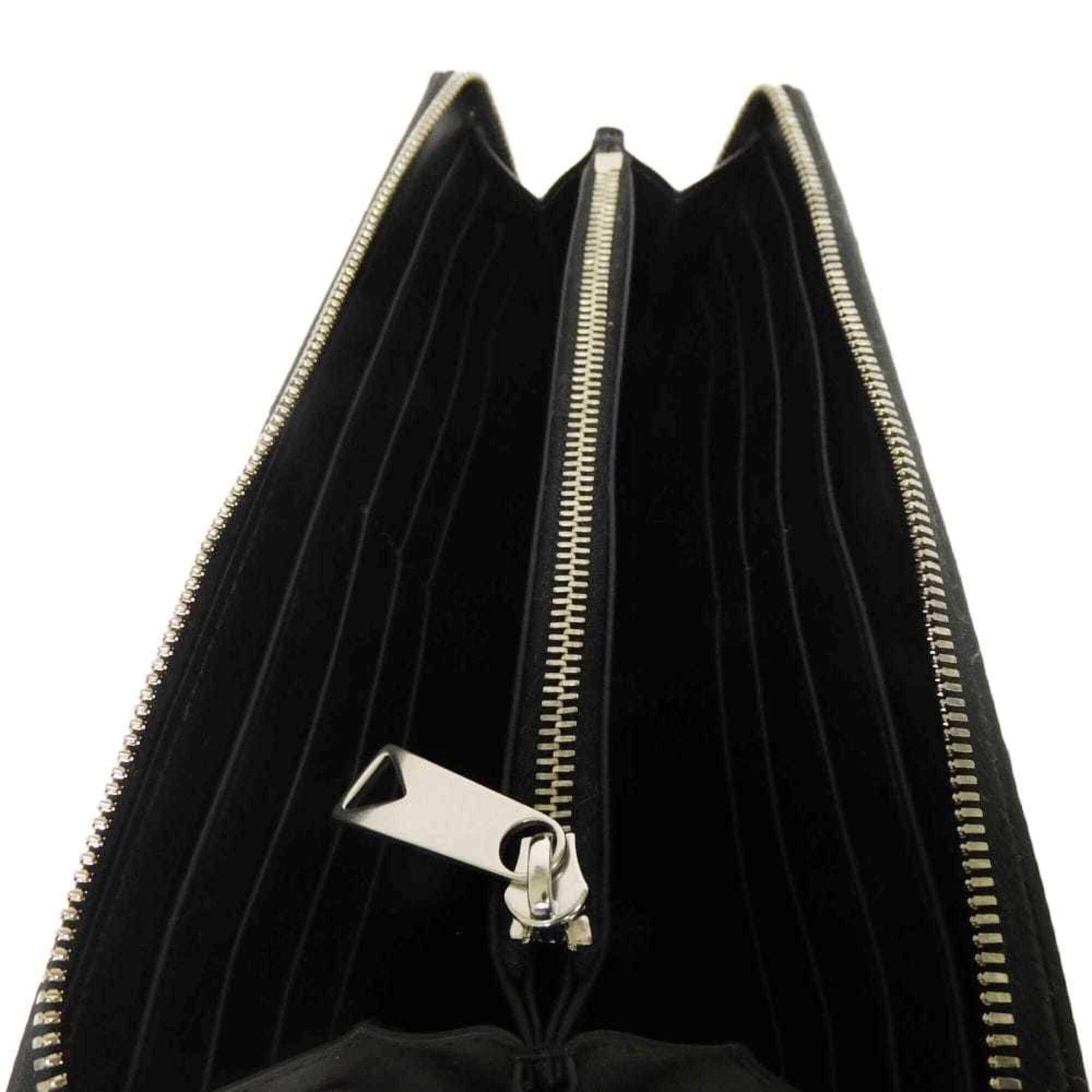 Bottega Veneta Black Intrecciato Long Wallet (Bi-Fold) (Pre-Owned)