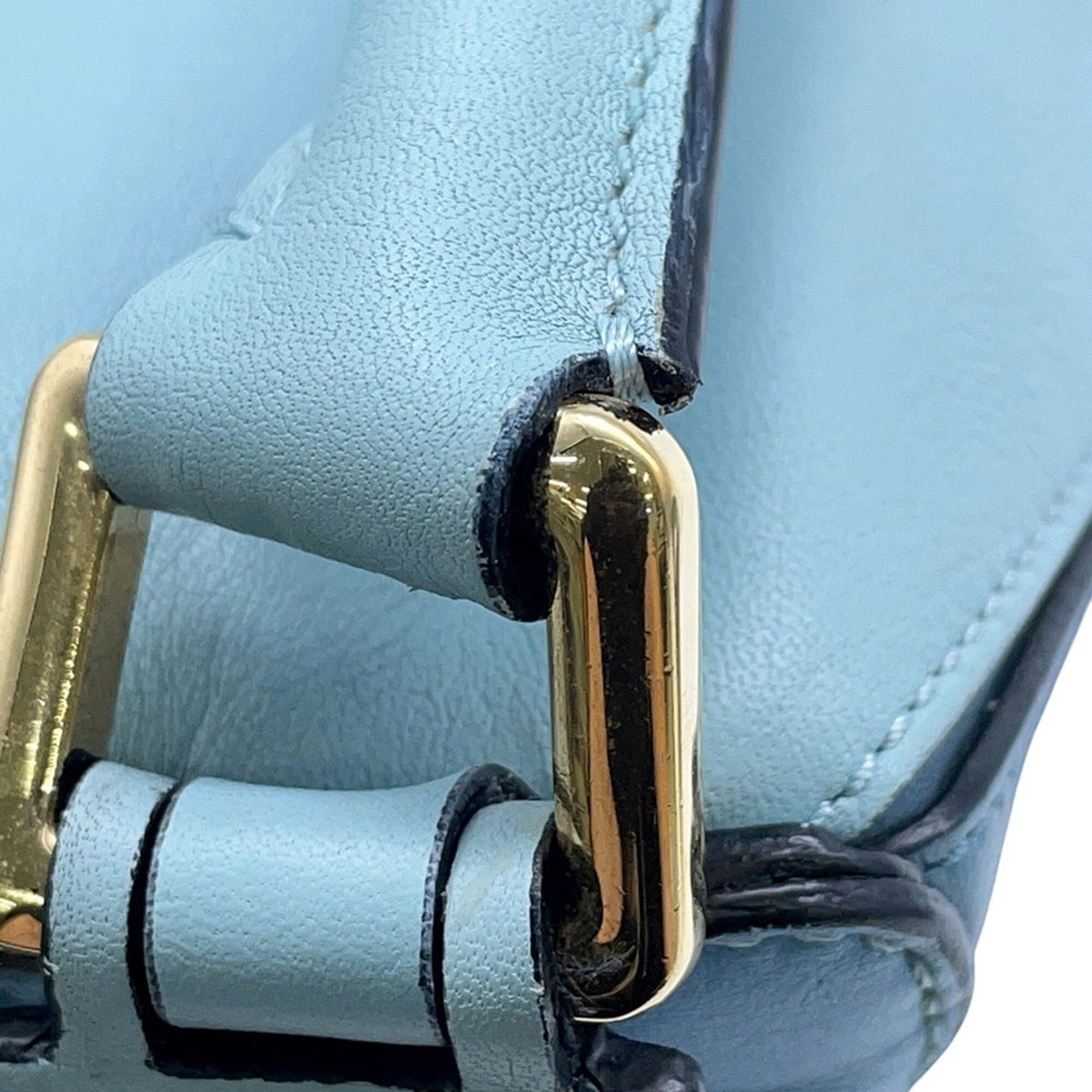 Loewe Light Blue Multi-Color Leather Handbag Shoulder Bag (Pre-Owned)