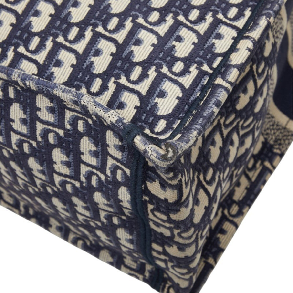 Christian Dior Navy Canvas Handbag Tote Bag (Pre-Owned)