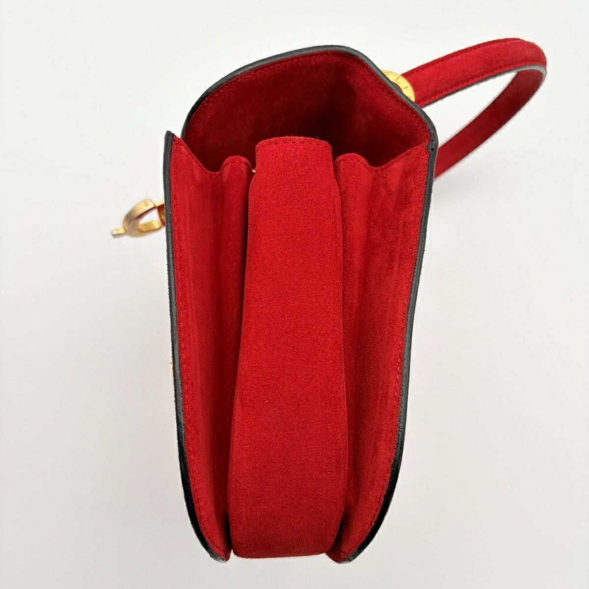 Celine Red Color Suede Leather Handbag (Pre-Owned)