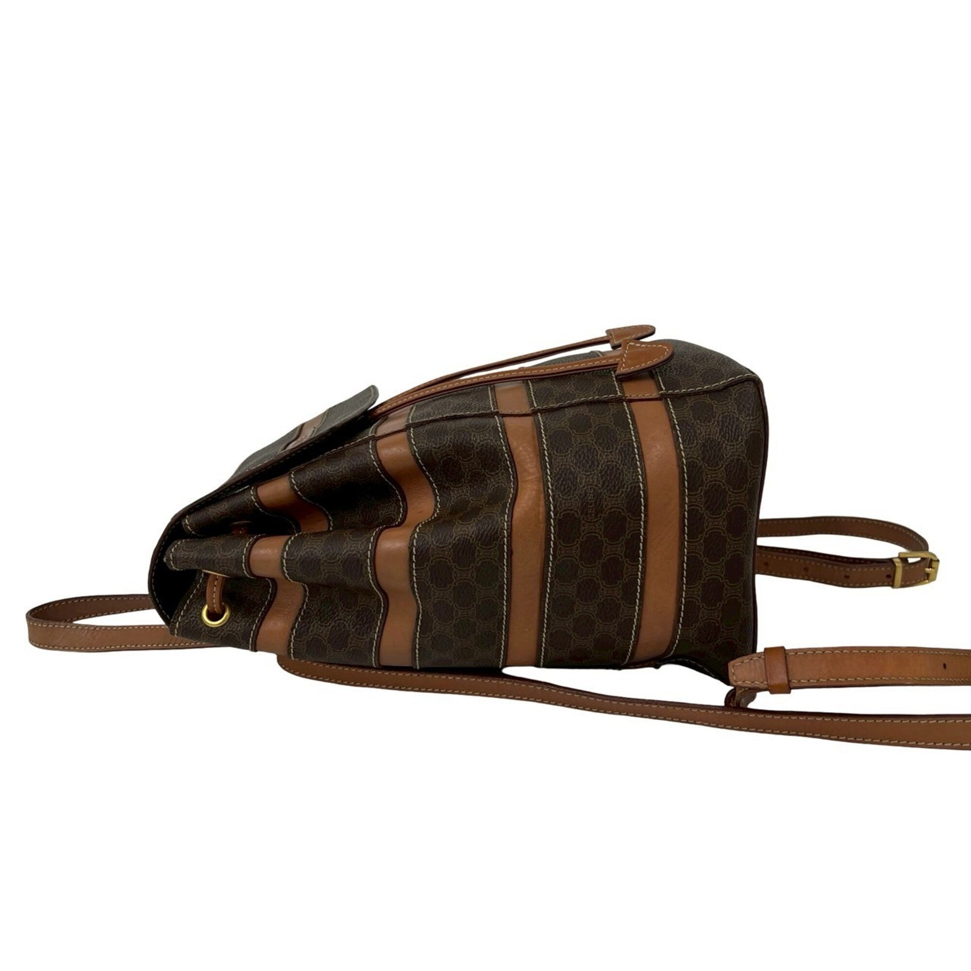 Celine Brown Leather Pvc Backpack (Pre-Owned)
