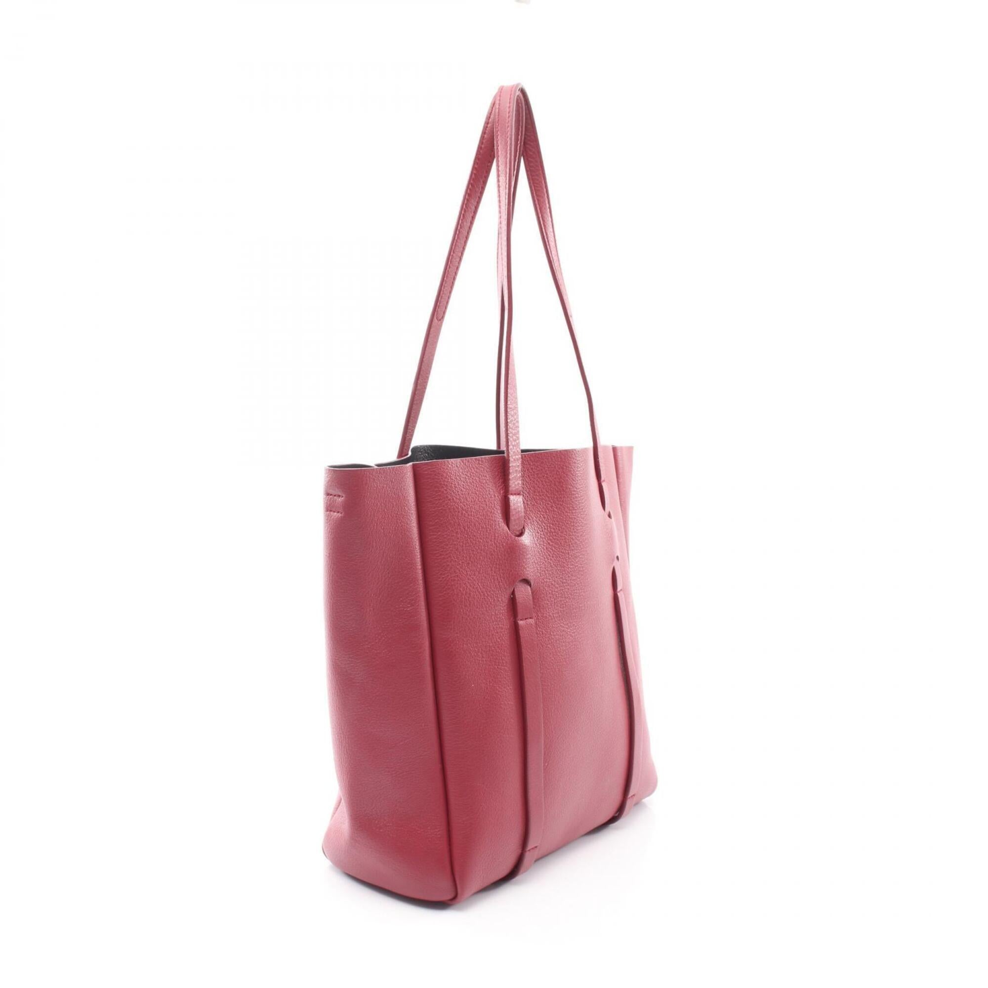 Balenciaga Bordeaux Leather Handbag Pouch Tote Bag (Pre-Owned)