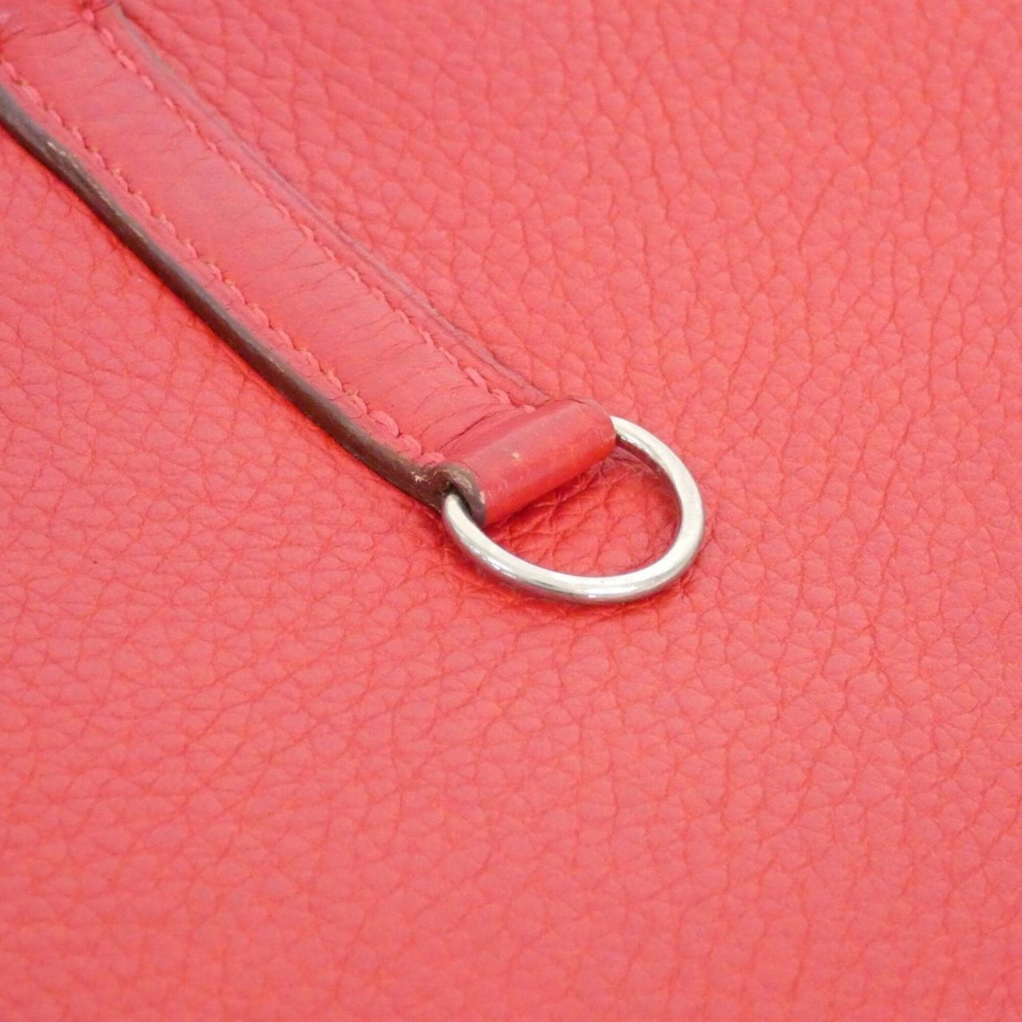 Hermes Trim Rouge Vif Taurillon Clemence Leather Shoulder Bag (Pre-Owned)