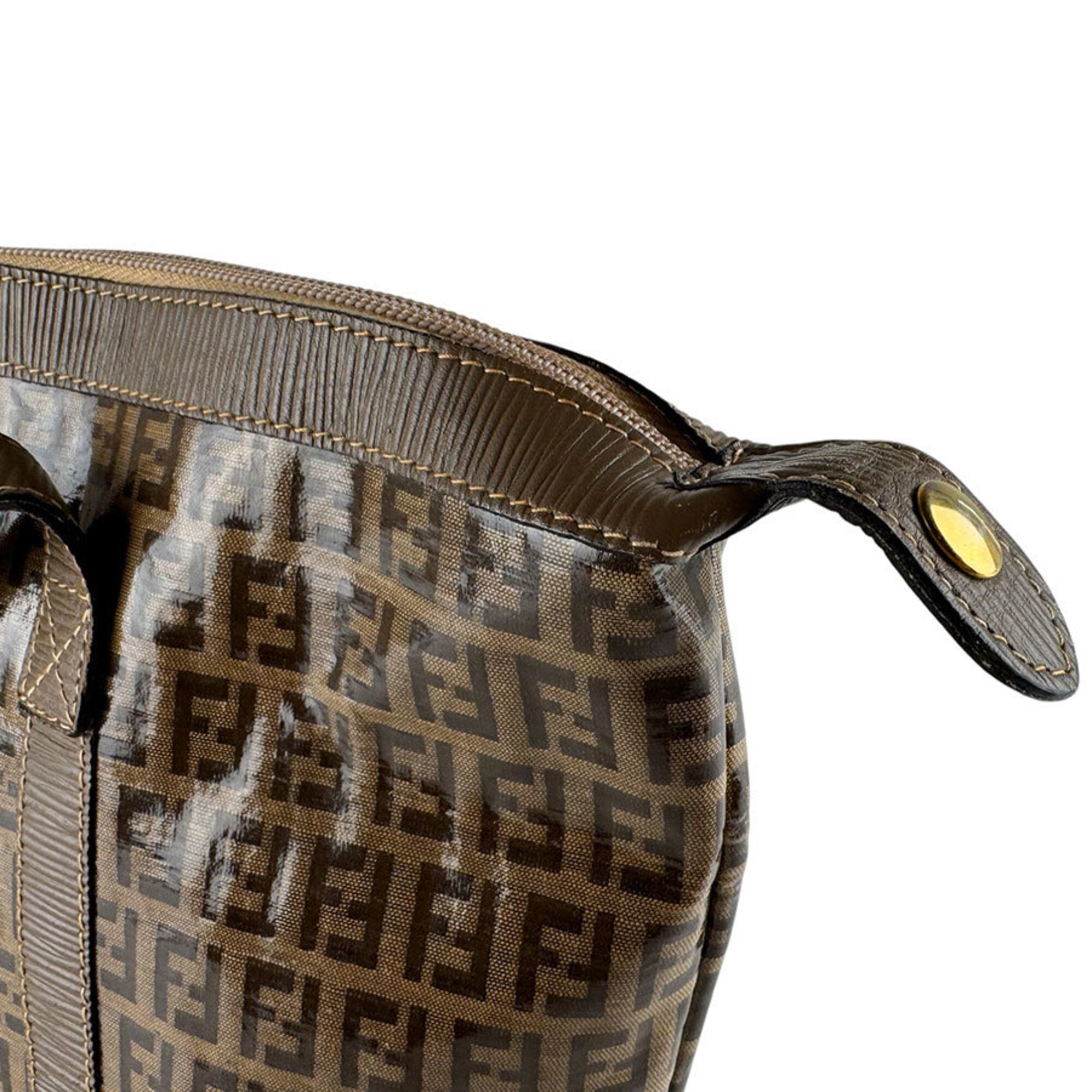 Fendi Brown Pvc Leather Shoulder Bag (Pre-Owned)