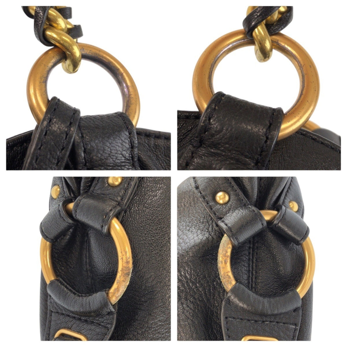 Michael Kors Black Leather Shoulder Bag Tote Bag (Pre-Owned)