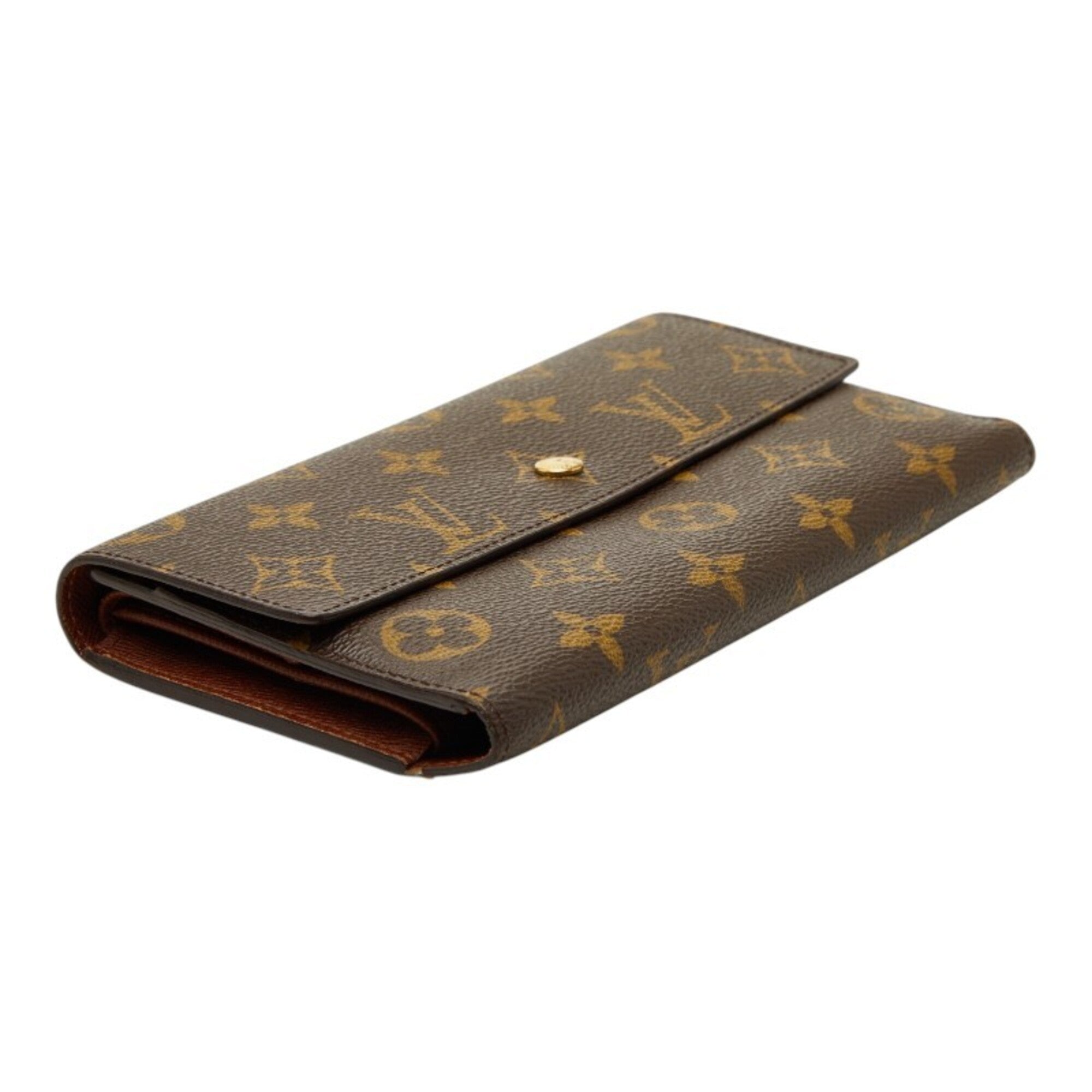 Louis Vuitton Brown Pvc Leather Long Wallet (Bi-Fold) (Pre-Owned)