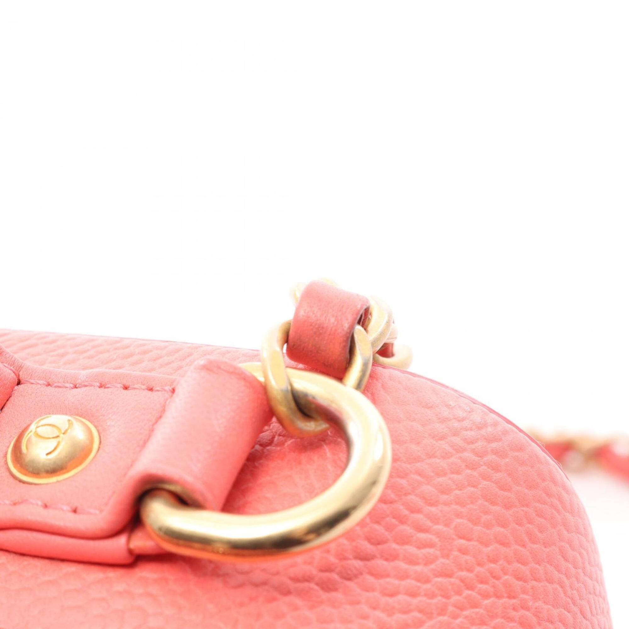Chanel Pink Grained Calfskin Handbag Shoulder Bag Vanity Bag (Pre-Owned)