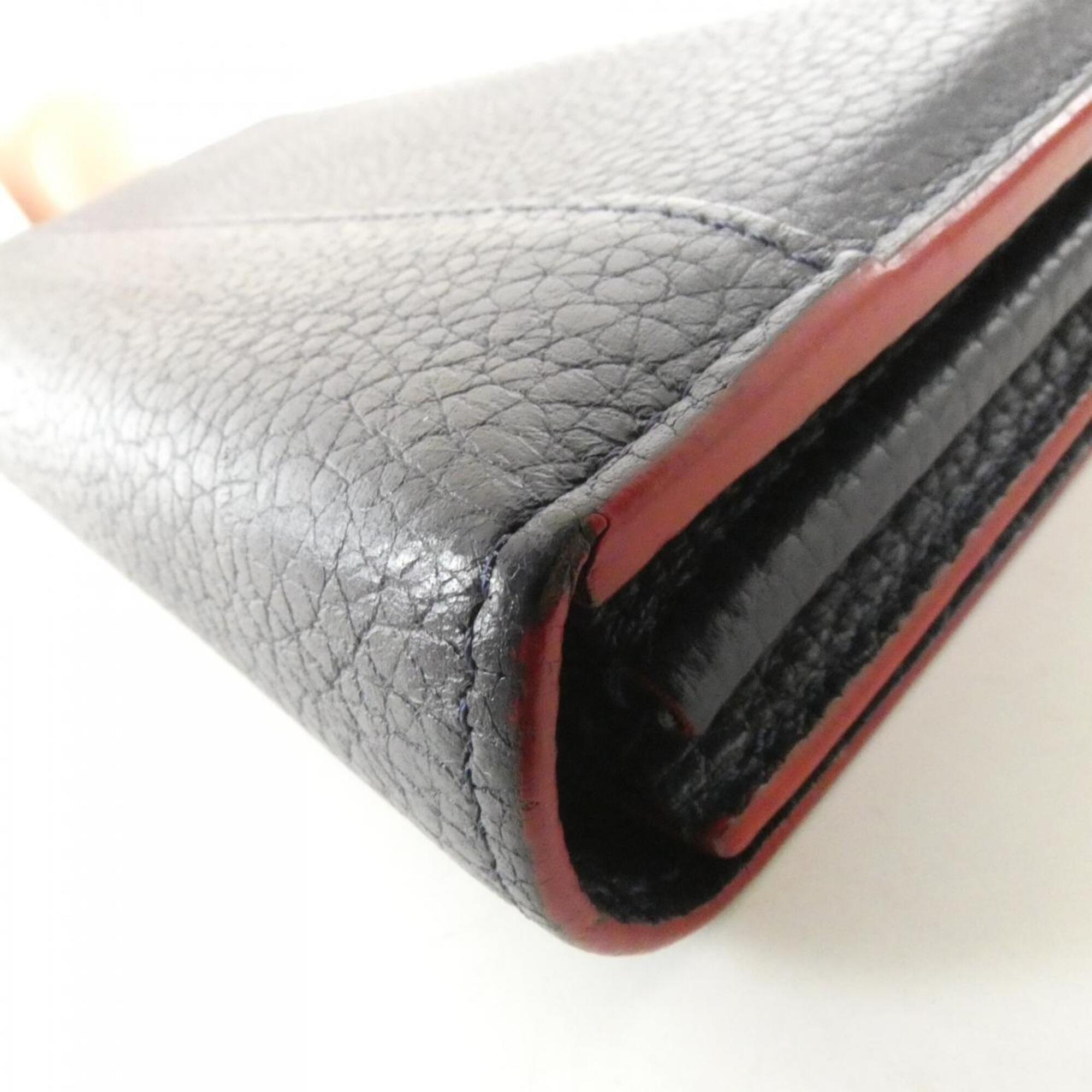 Louis Vuitton Marine Rouge Leather Long Wallet (Bi-Fold) (Pre-Owned)