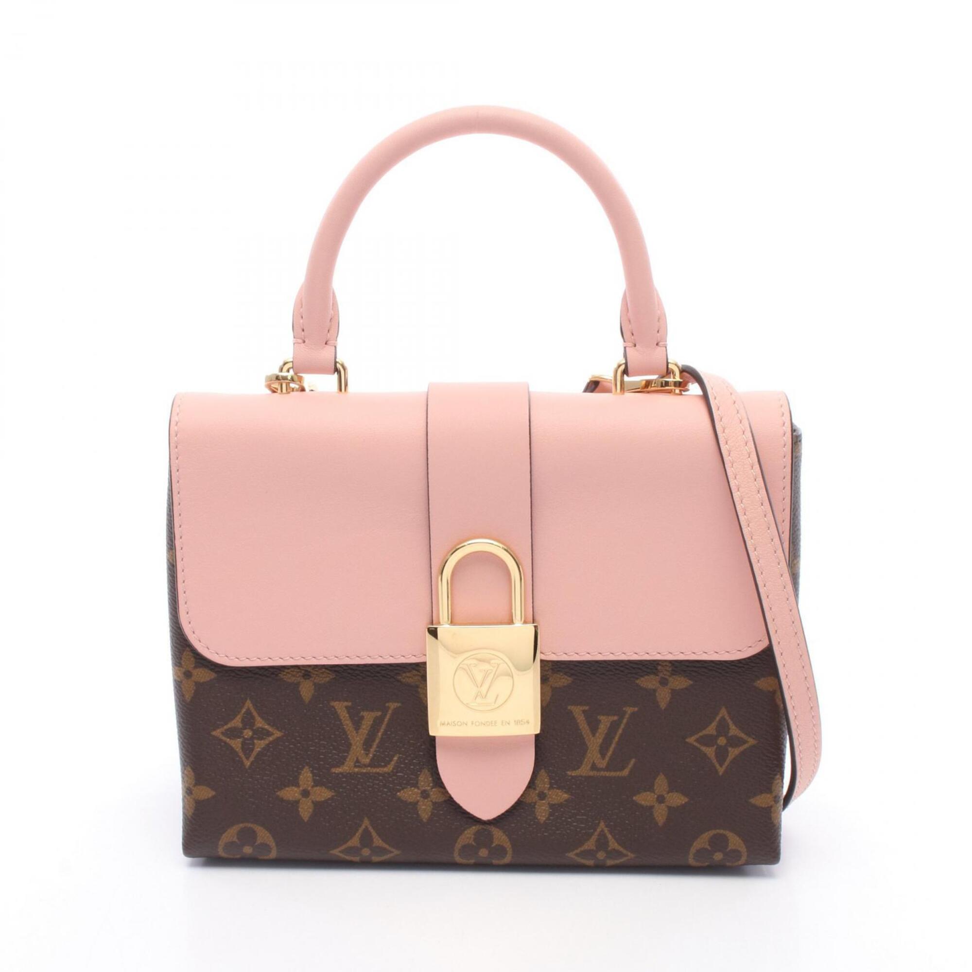 Louis Vuitton Brown Pink Rose Poudre Coated Canvas Leather Handbag (Pre-Owned)