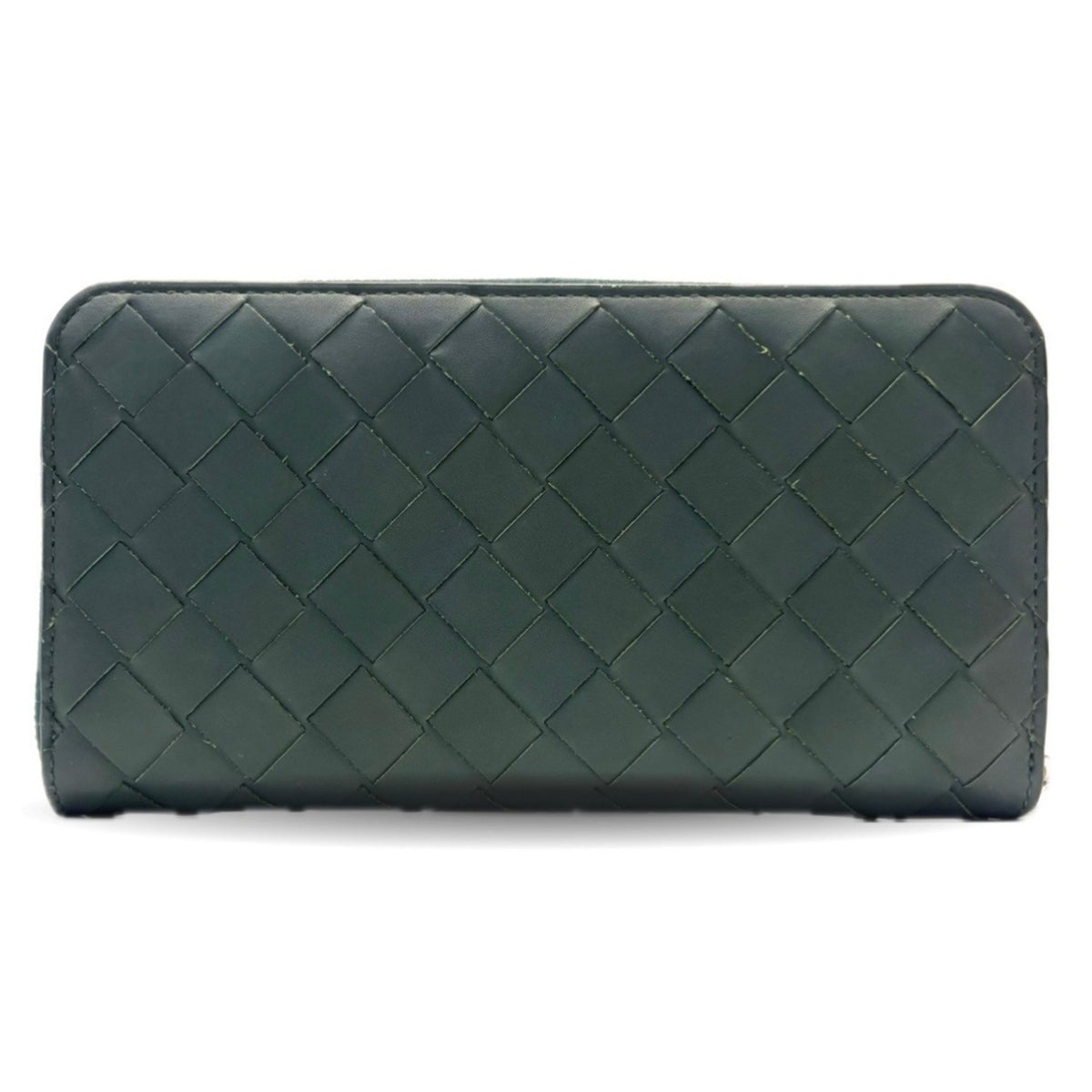 Bottega Veneta Green Leather Long Wallet (Bi-Fold) (Pre-Owned)