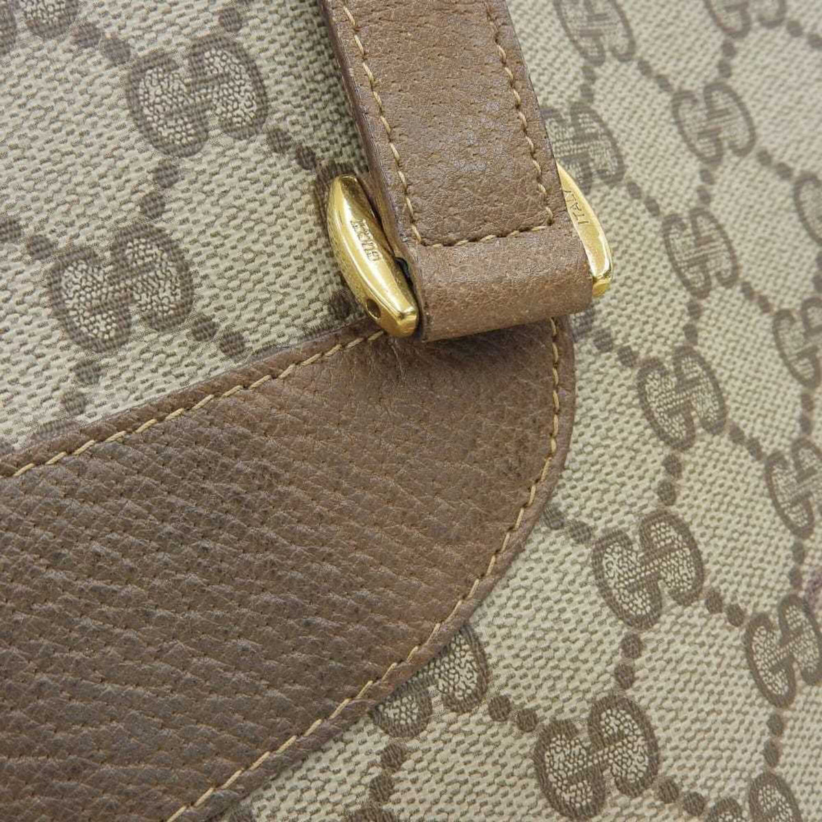 Gucci Beige Brown Gg Plus Pvc Leather Handbag Tote Bag (Pre-Owned)