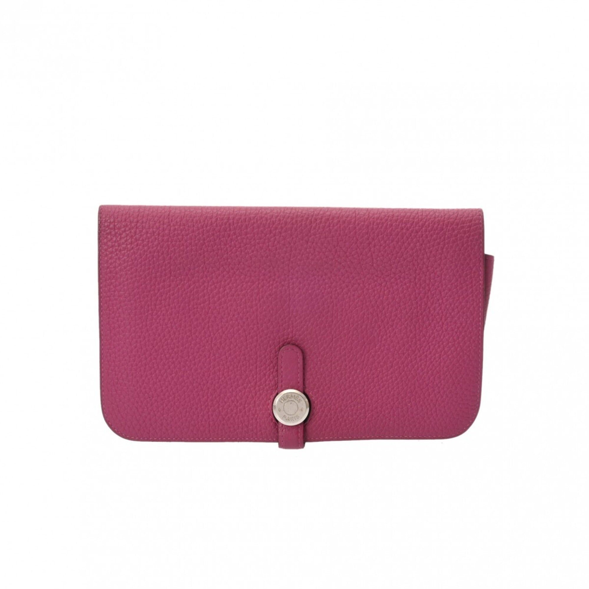 Hermes Dogon Rose Purple Chevre Leather Long Wallet (Bi-Fold) (Pre-Owned)