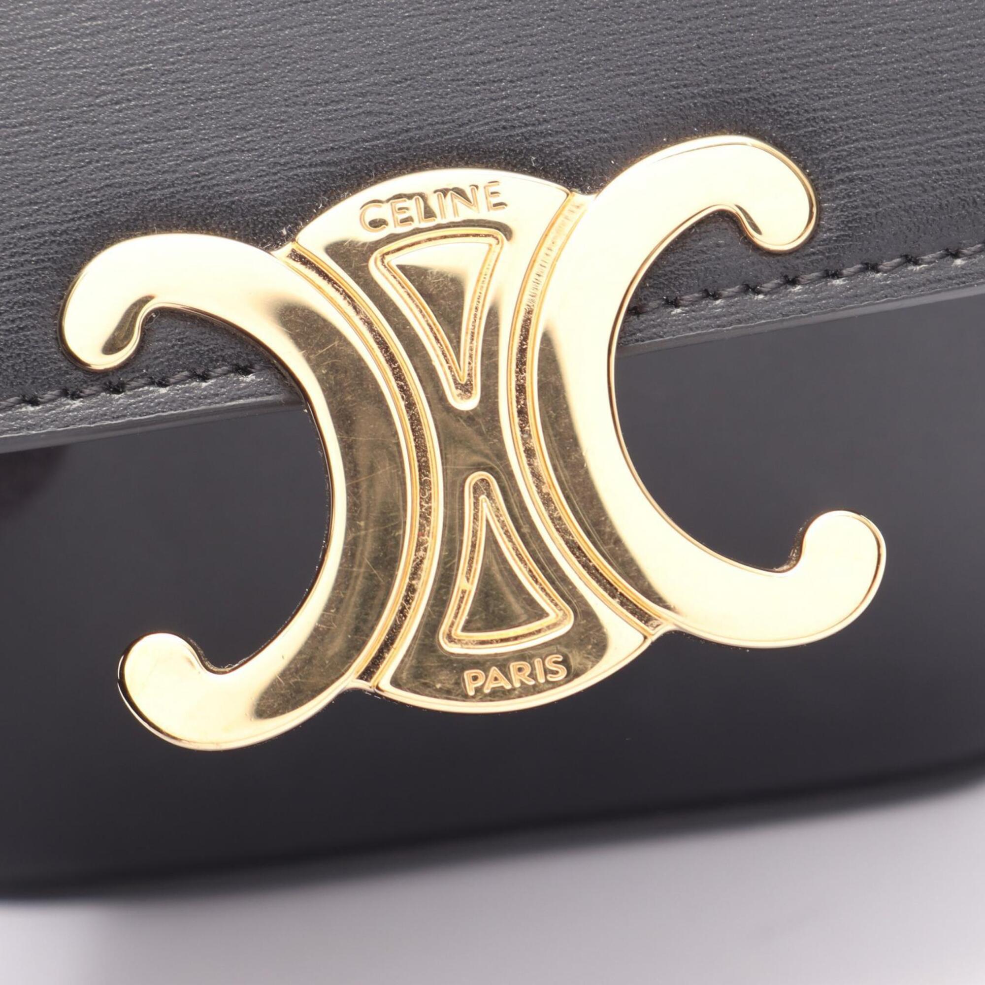 Celine Black Leather Handbag Shoulder Bag (Pre-Owned)