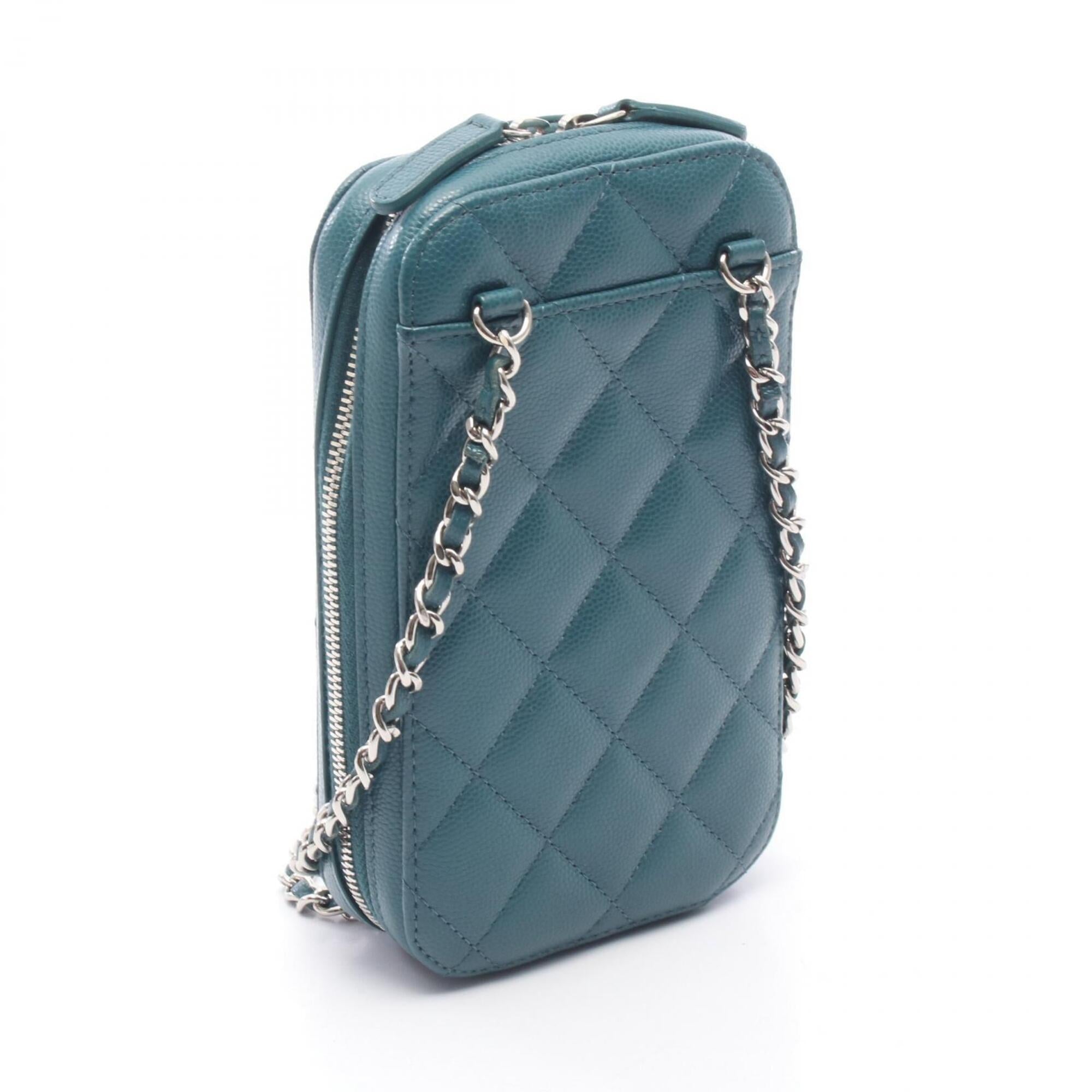 Chanel Matelasse Green Grained Calfskin Handbag Shoulder Bag (Pre-Owned)