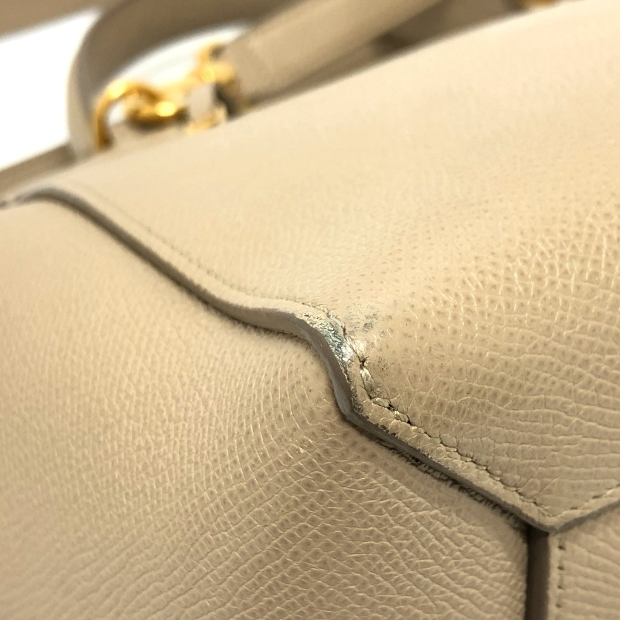 Celine Beige Leather Handbag Shoulder Bag (Pre-Owned)