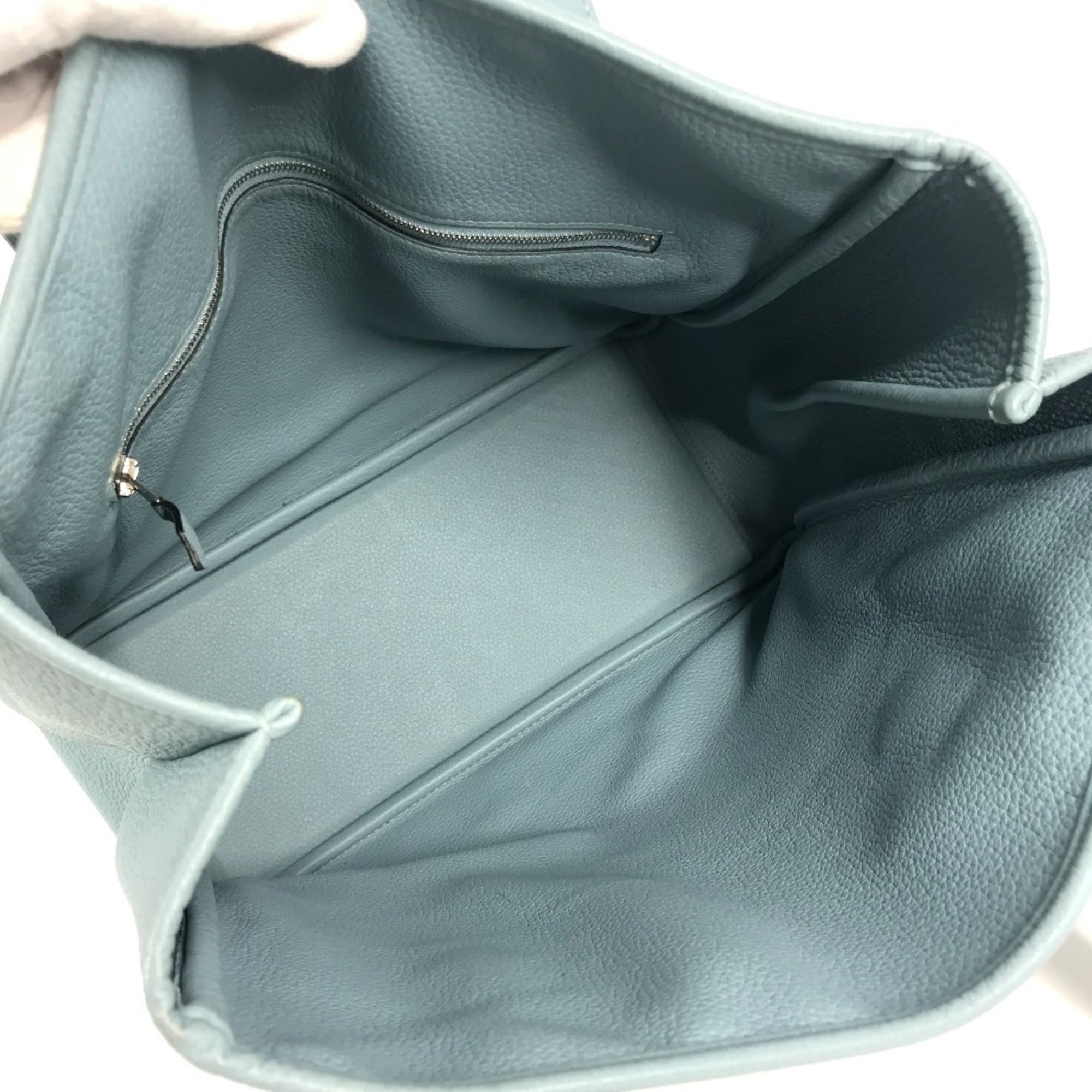 Hermes Blue Taurillon Clemence Leather Shoulder Bag Tote Bag (Pre-Owned)