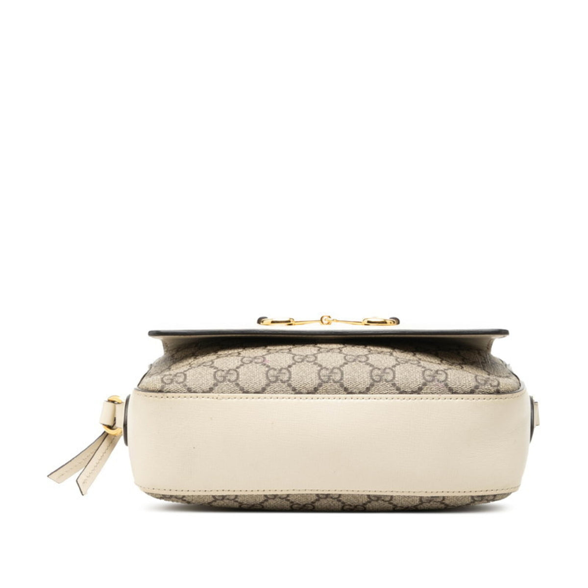 Gucci Horsebit Beige White Pvc Leather Shoulder Bag (Pre-Owned)