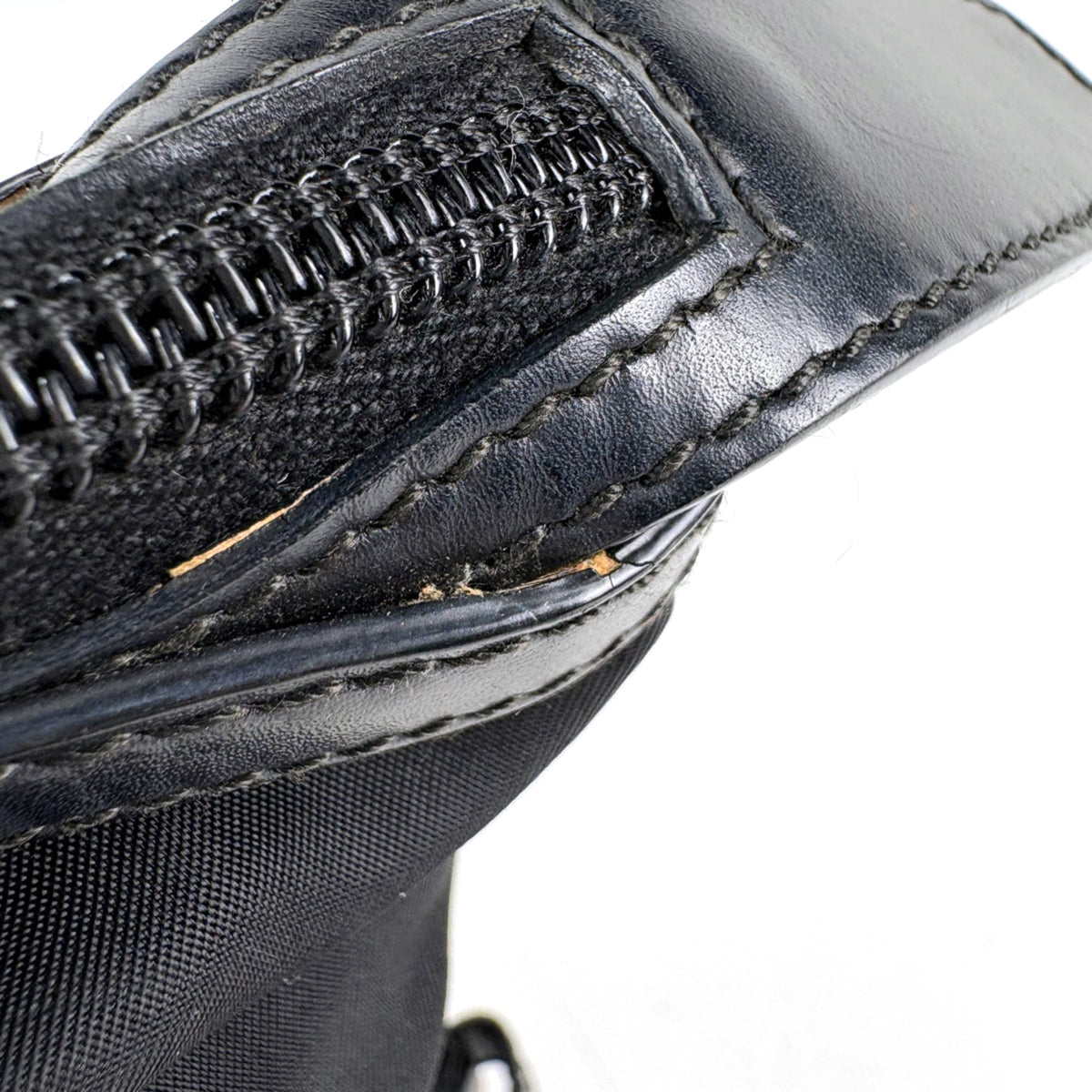 Prada Black Nylon Leather Handbag (Pre-Owned)