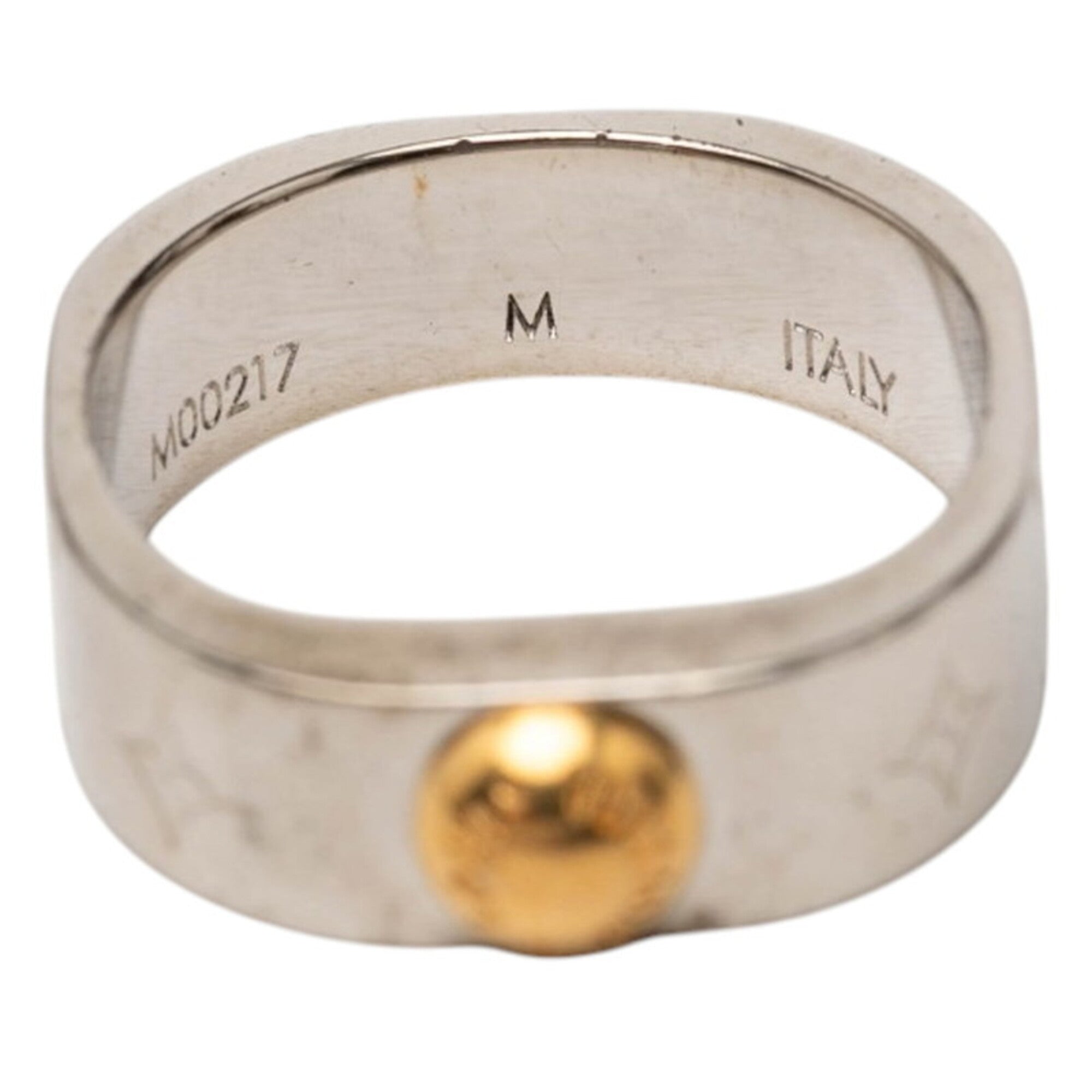 Louis Vuitton Gold Silver Metal Band Ring (Pre-Owned)