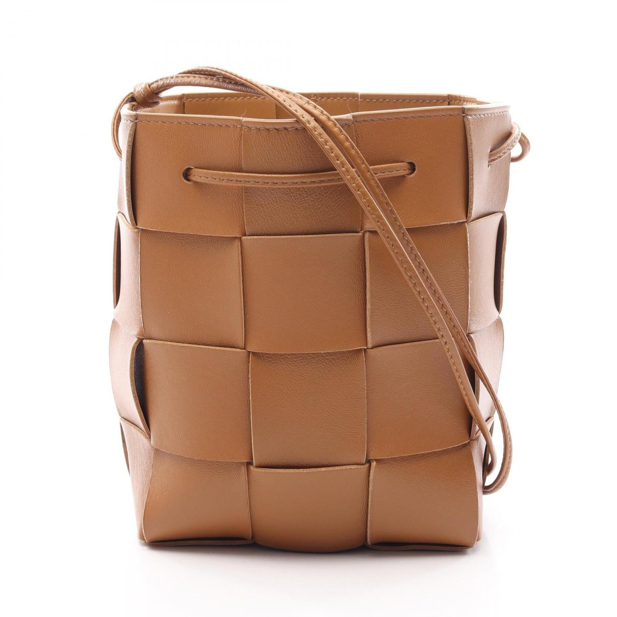 Bottega Veneta Brown Leather Handbag Shoulder Bag (Pre-Owned)