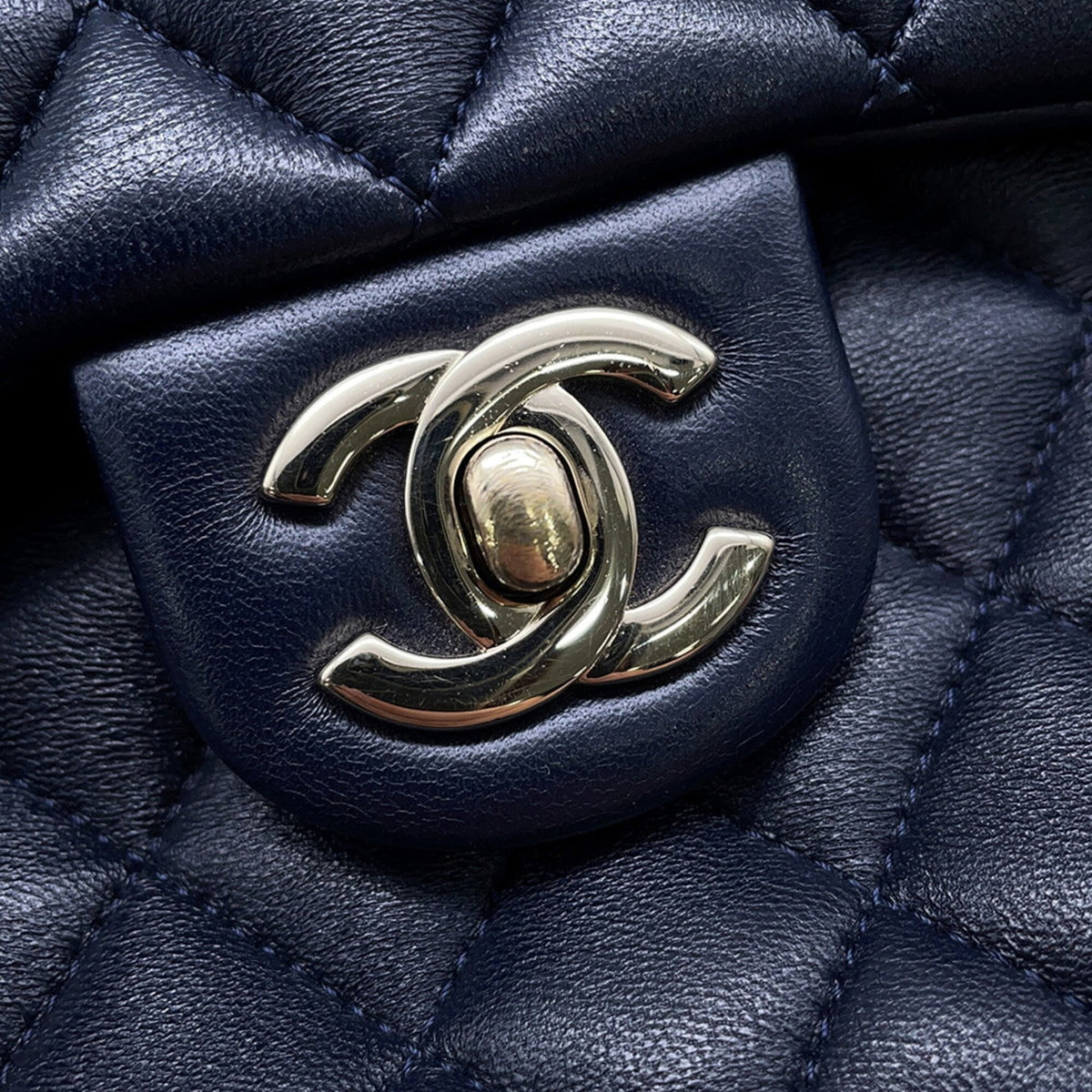 Chanel Matelasse Navy Leather Backpack (Pre-Owned)