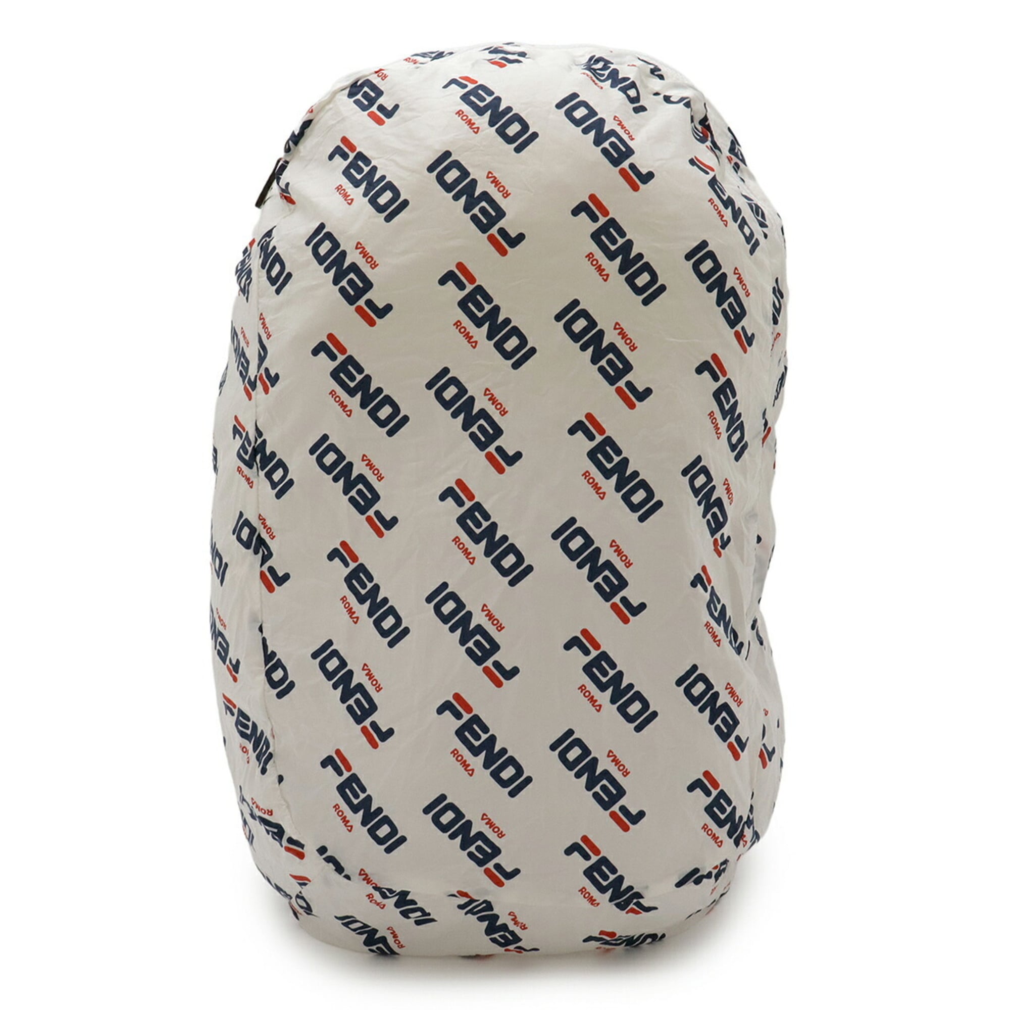 Fendi Multi-Color White Nylon Leather Backpack (Pre-Owned)