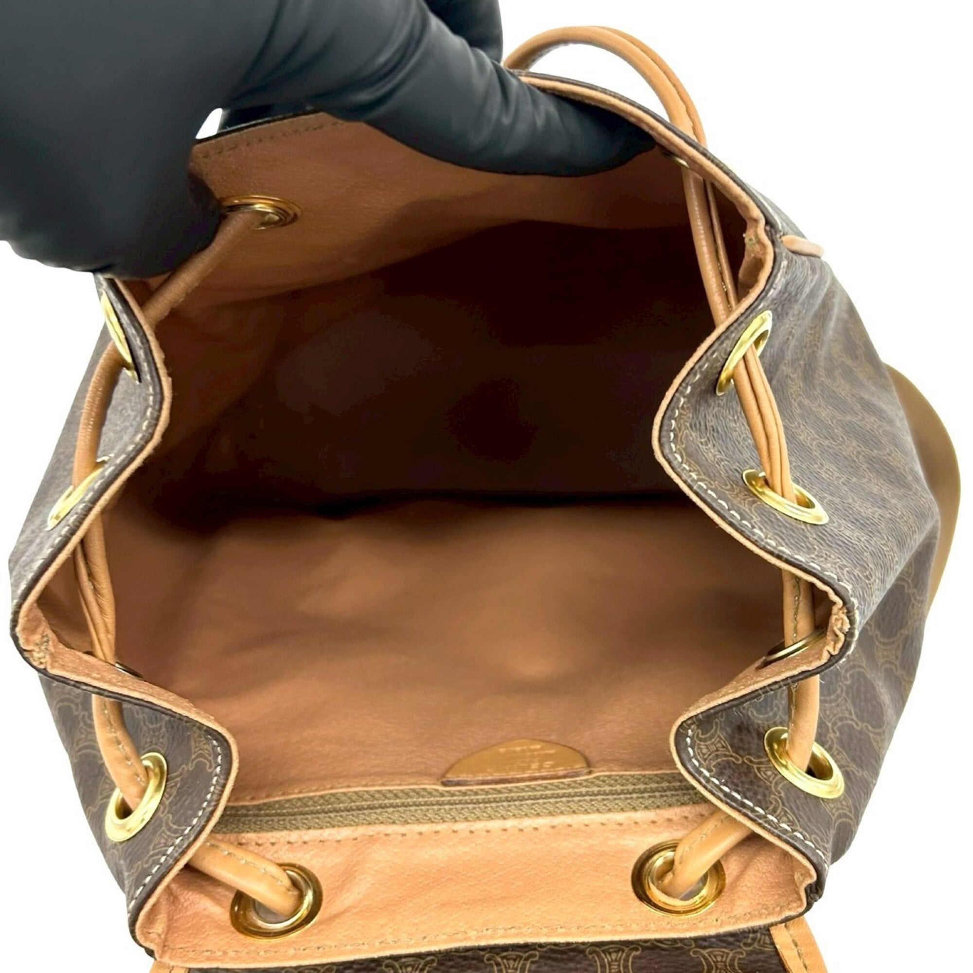 Celine Brown Leather Pvc Backpack (Pre-Owned)