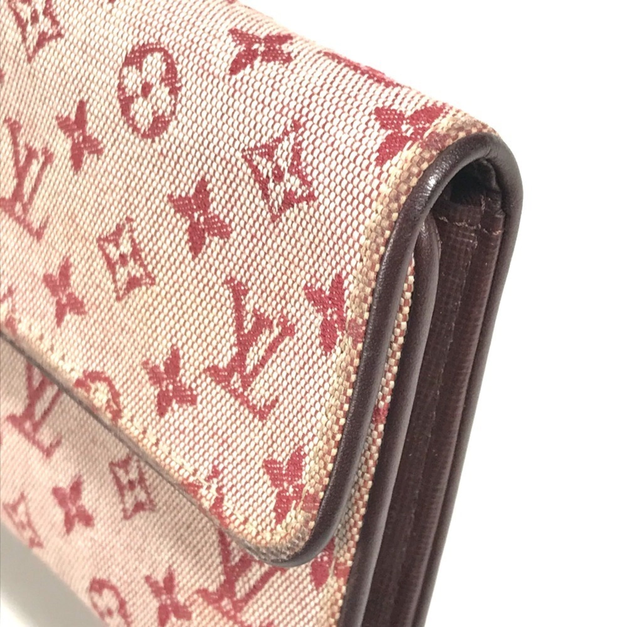 Louis Vuitton Cherry Cherry Red Galle Monogram Red Color Monogram Mini Long Wallet (Bi-Fold) (Pre-Owned)