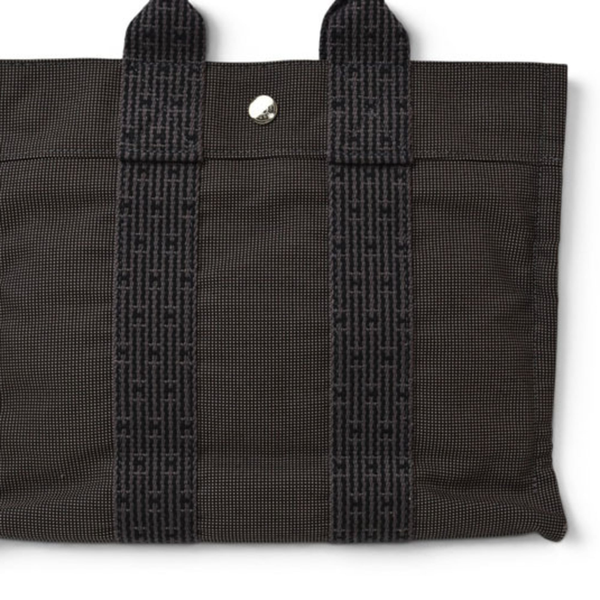 Hermes Her Line Gray Nylon Handbag Tote Bag (Pre-Owned)