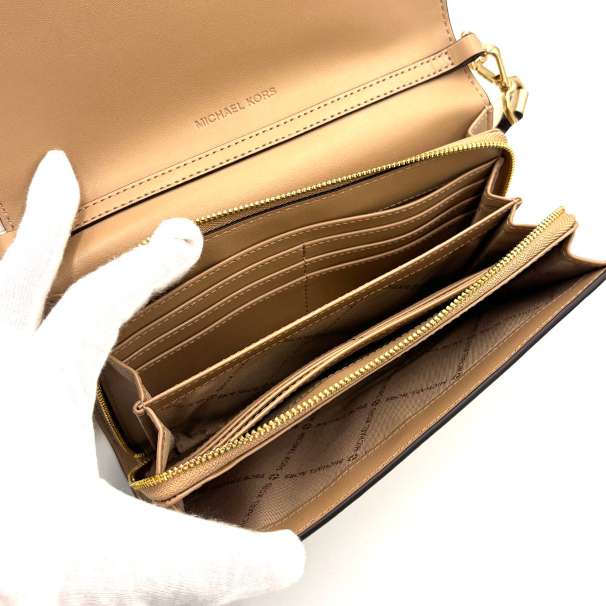 Michael Kors Gold Leather Chain/Shoulder Wallet (Pre-Owned)