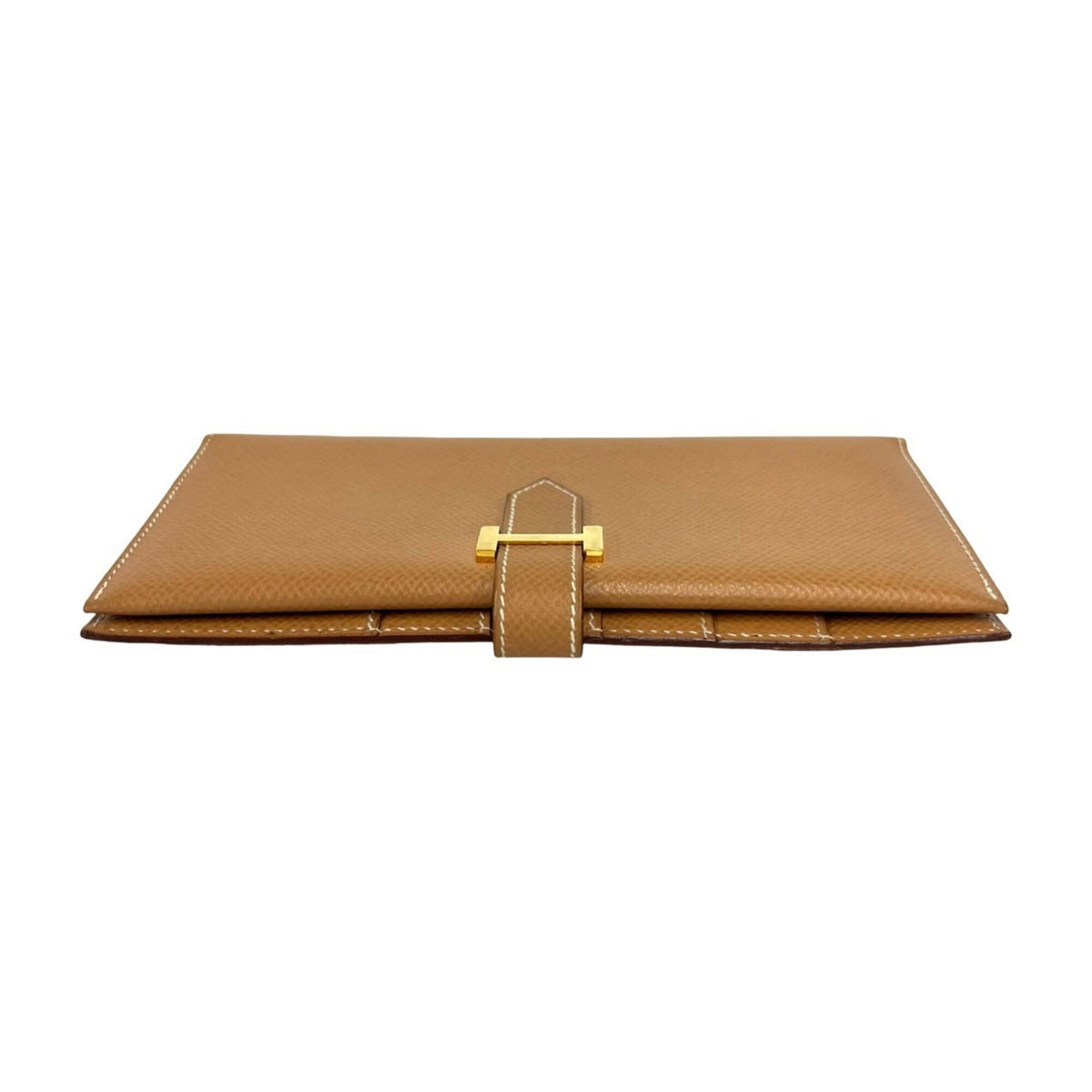 Hermes Brown Courchevel Leather Long Wallet (Bi-Fold) (Pre-Owned)