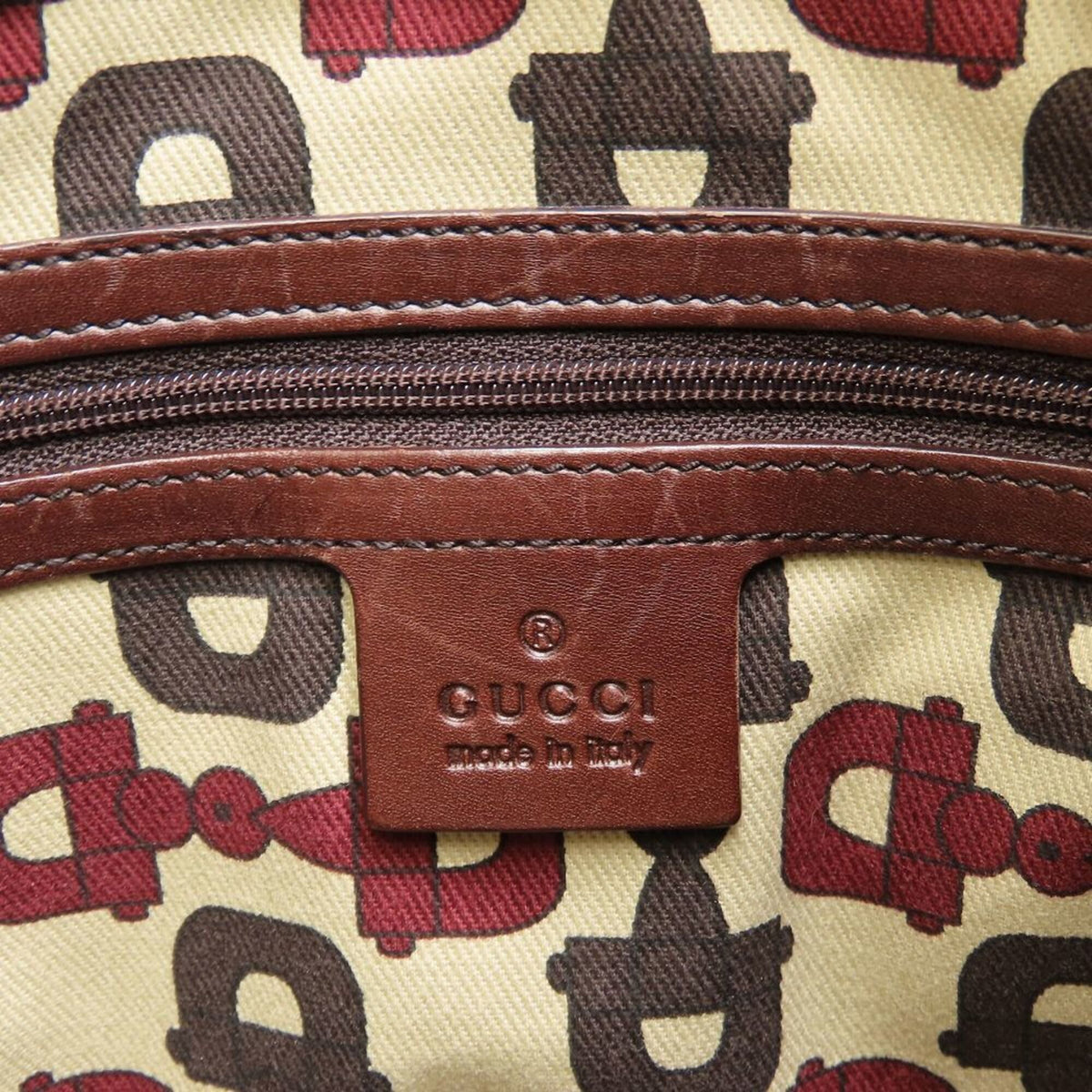 Gucci Dark Brown Leather Tote Bag (Pre-Owned)