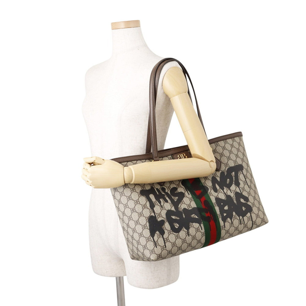 Balenciaga Beige Brown Pvc Leather Tote Bag (Pre-Owned)