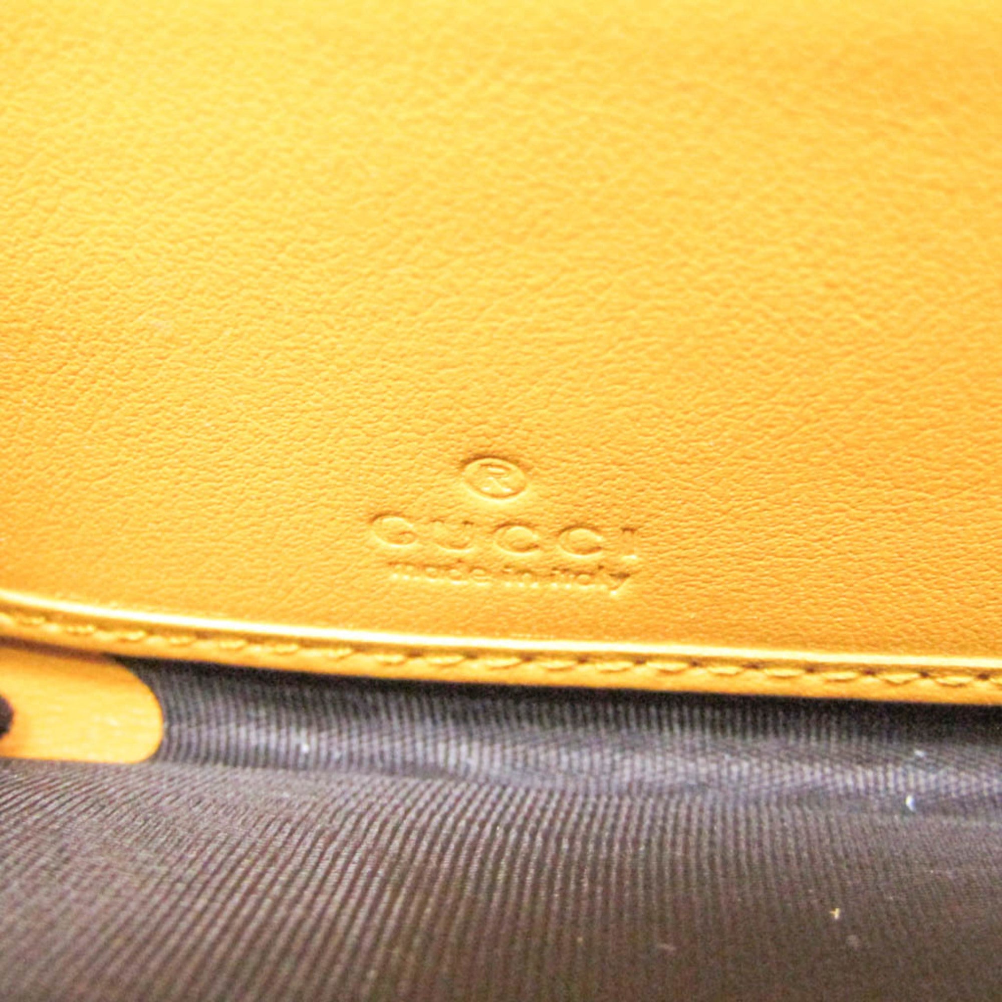 Gucci Yellow Leather Long Wallet (Bi-Fold) (Pre-Owned)