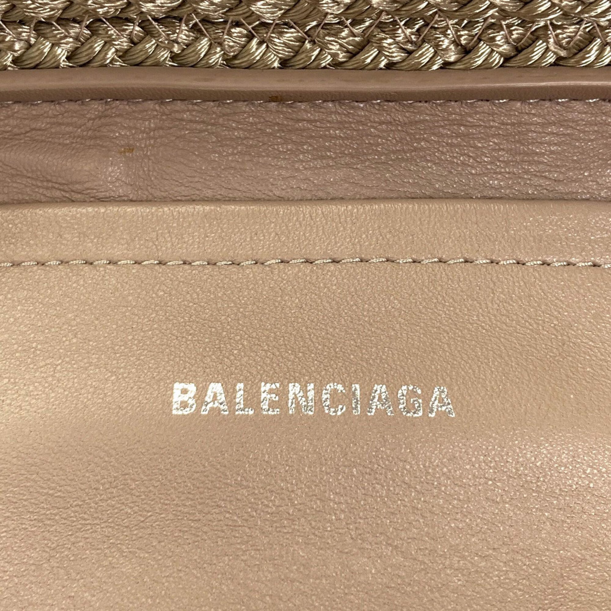Balenciaga Light Green Nylon Basket Handbag (Pre-Owned)