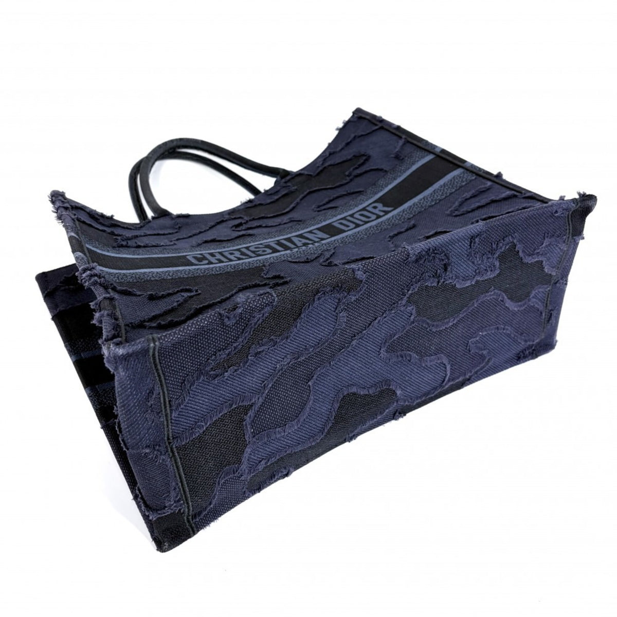 Christian Dior Navy Canvas Handbag Tote Bag (Pre-Owned)