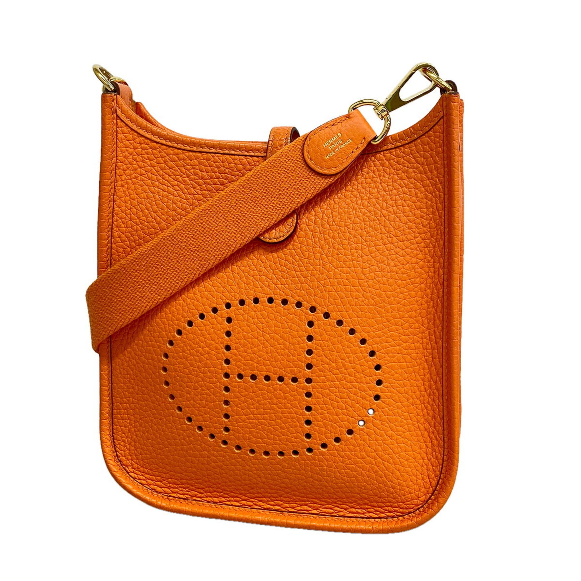 Hermes Orange Taurillon Clemence Leather Shoulder Bag (Pre-Owned)
