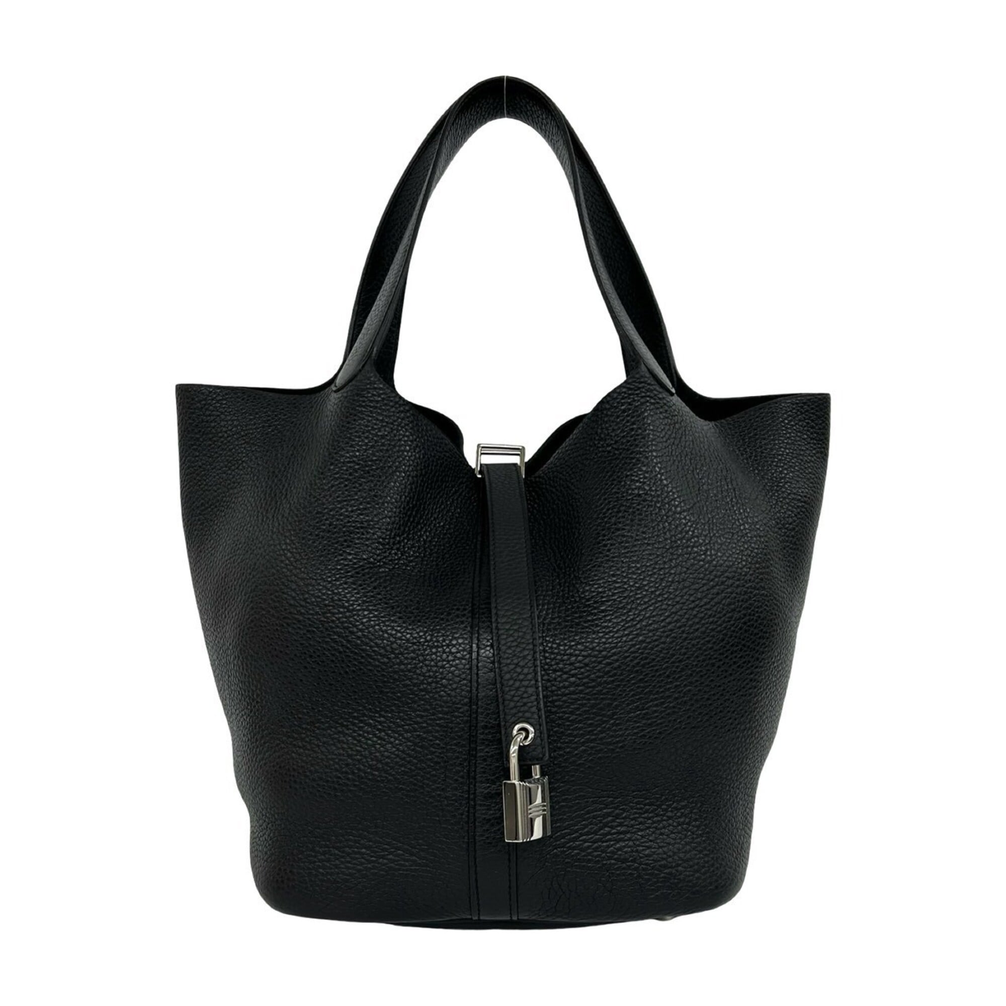 Hermes Black Taurillon Clemence Leather Handbag (Pre-Owned)