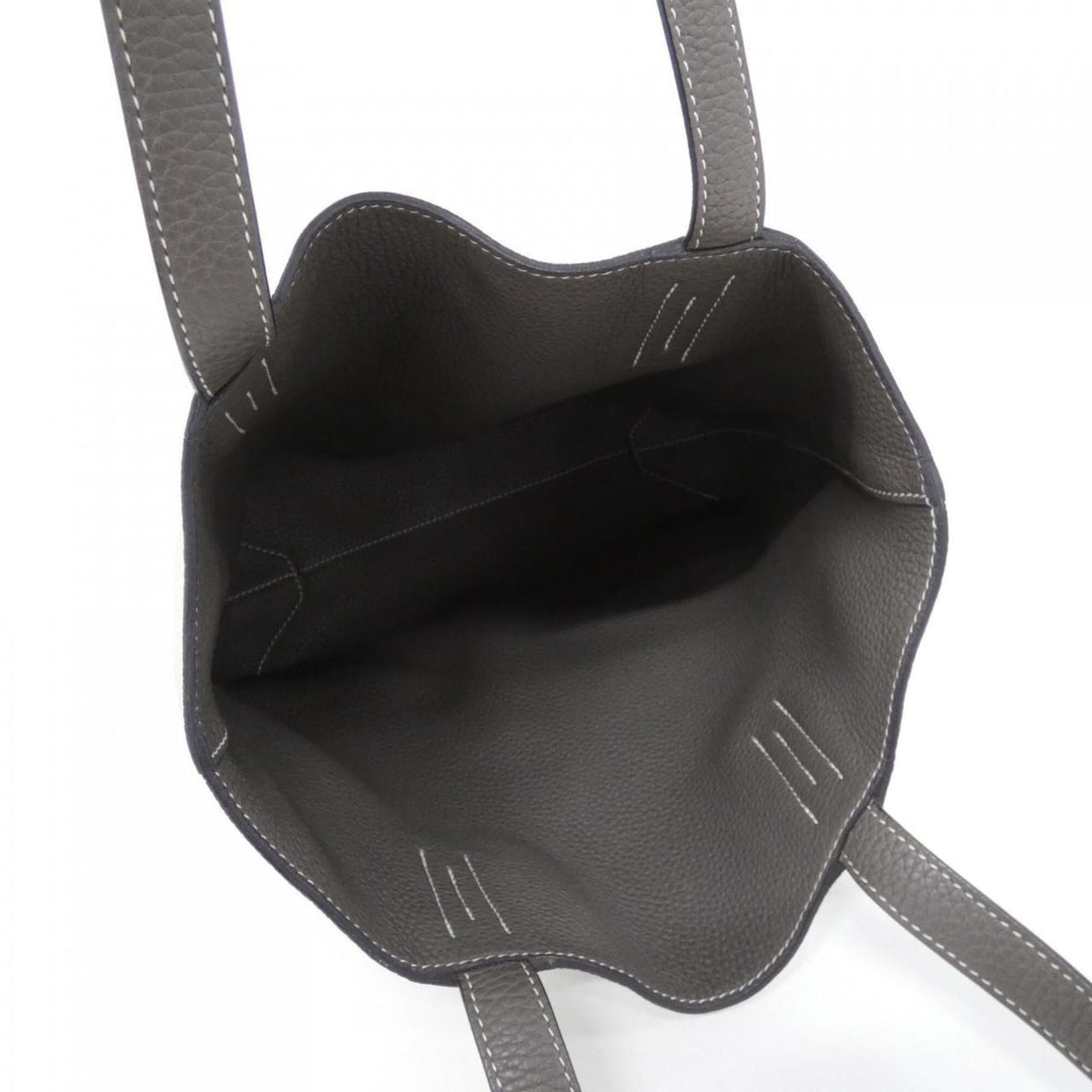 Hermes Gray Taurillon Clemence Leather Handbag (Pre-Owned)