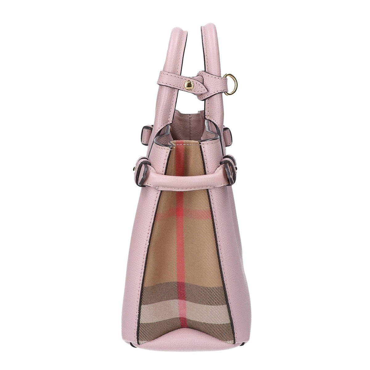 Burberry Gray Pink Leather Handbag Shoulder Bag (Pre-Owned)