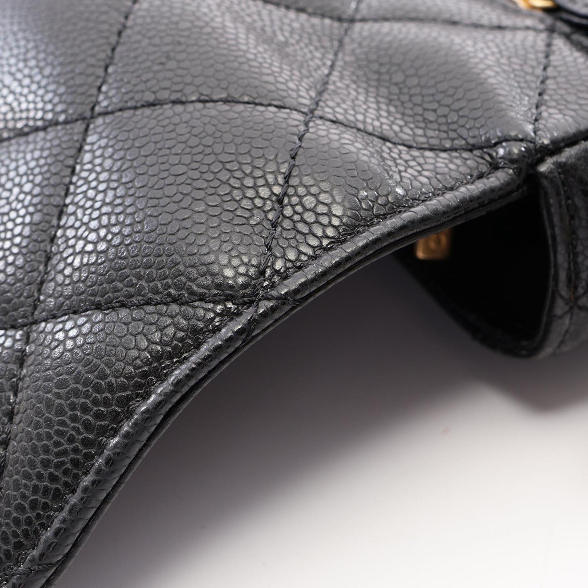 Chanel Black Grained Calfskin Handbag Shoulder Bag (Pre-Owned)