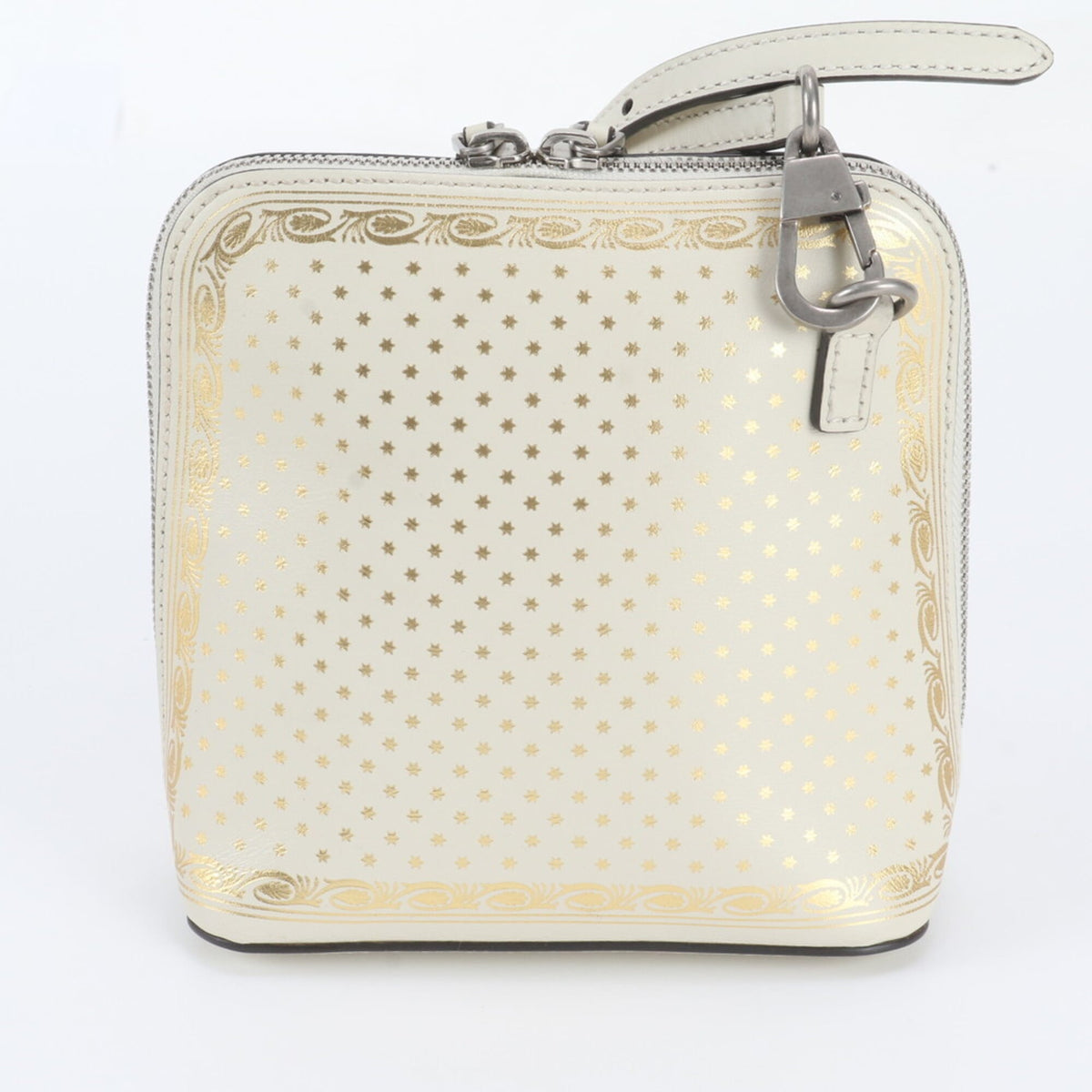 Gucci Gold Ivory Leather Shoulder Bag (Pre-Owned)