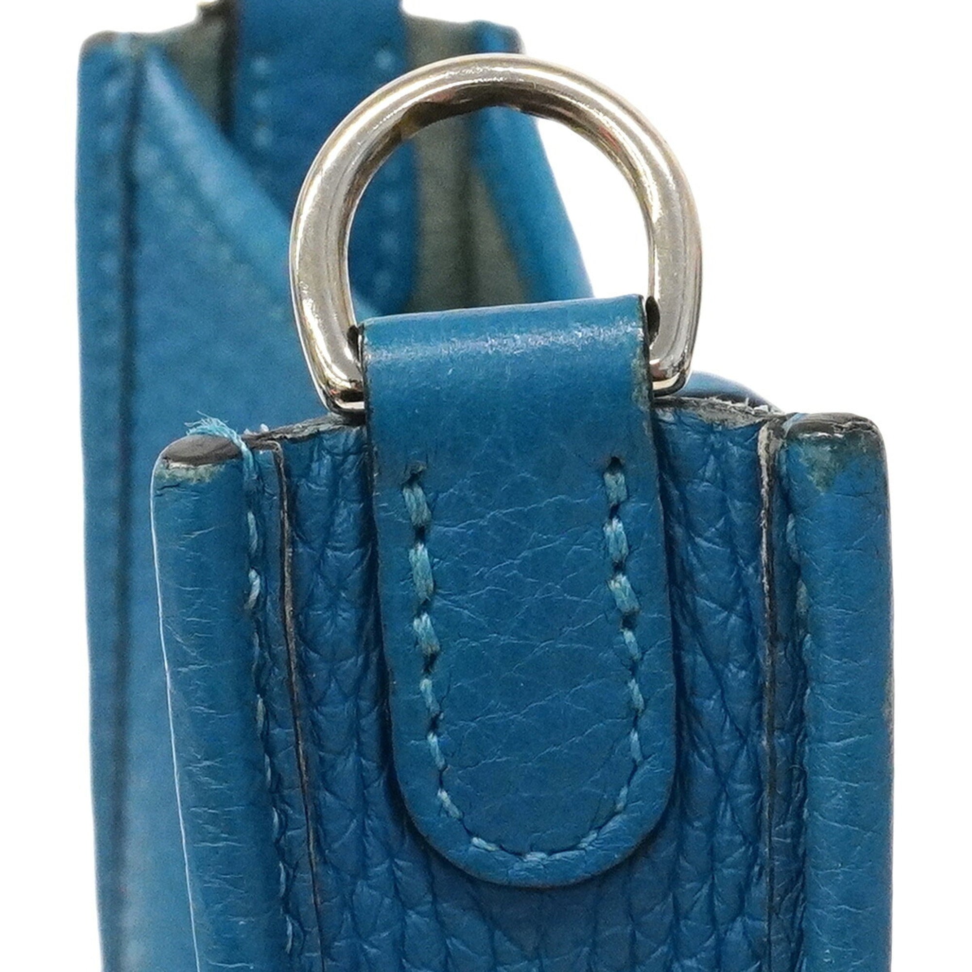Hermes Blue Taurillon Clemence Leather Shoulder Bag (Pre-Owned)